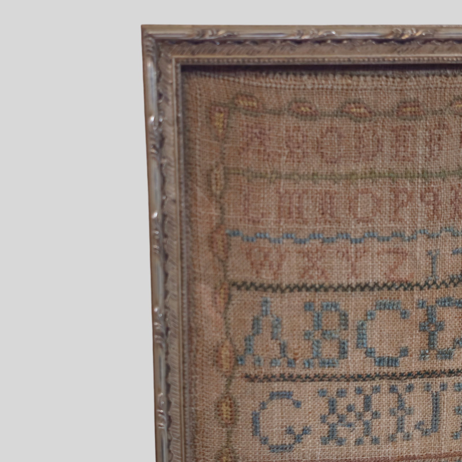 Needlepoint Sampler by Polly Chase Dated 1910 - 2