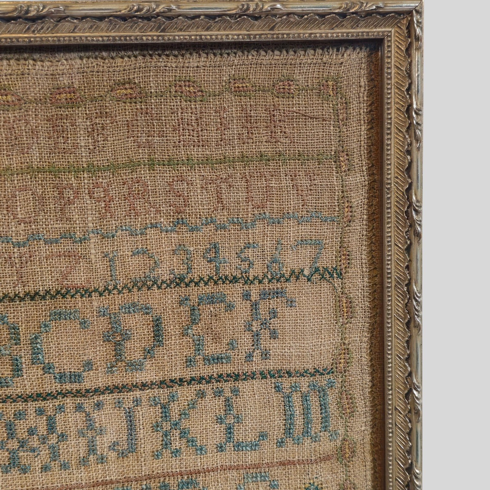 Needlepoint Sampler by Polly Chase Dated 1910 - 3