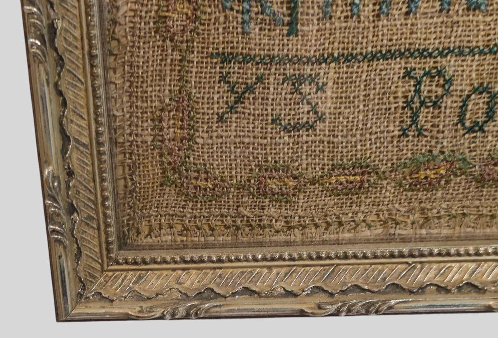 Needlepoint Sampler by Polly Chase Dated 1910 - 6