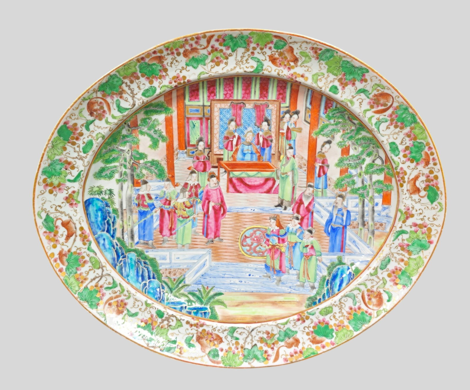 19th Century Chinese Export Rose Medallion Porcelain Tray (1 of 9)