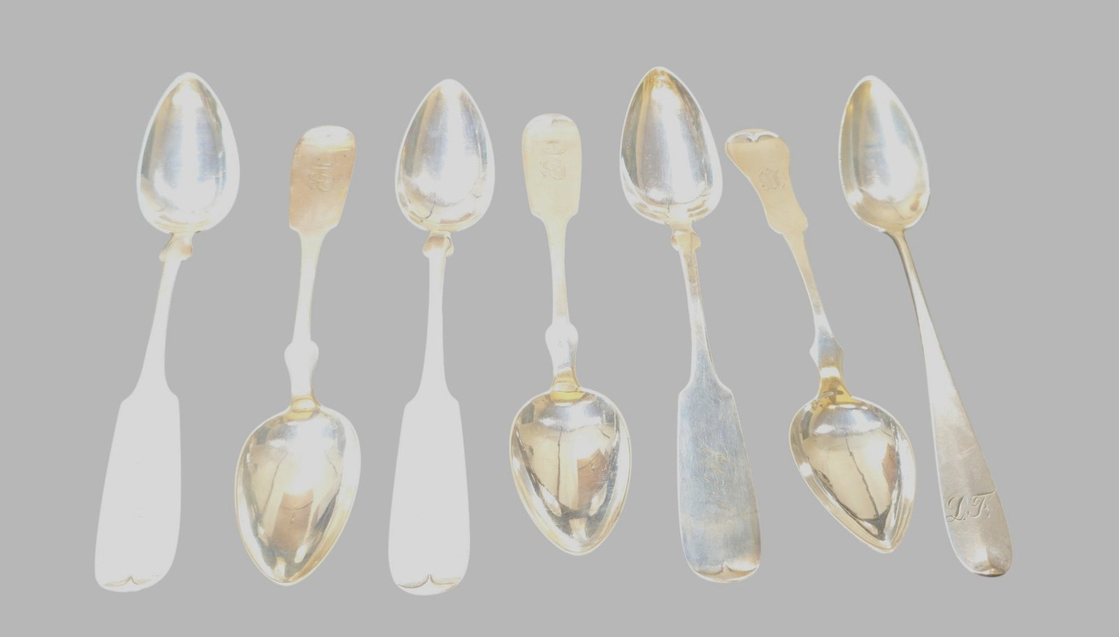 William Kendrick Eugene Jaccard Plus Coin Silver Fiddle Back Serving Spoons (1 of 10)
