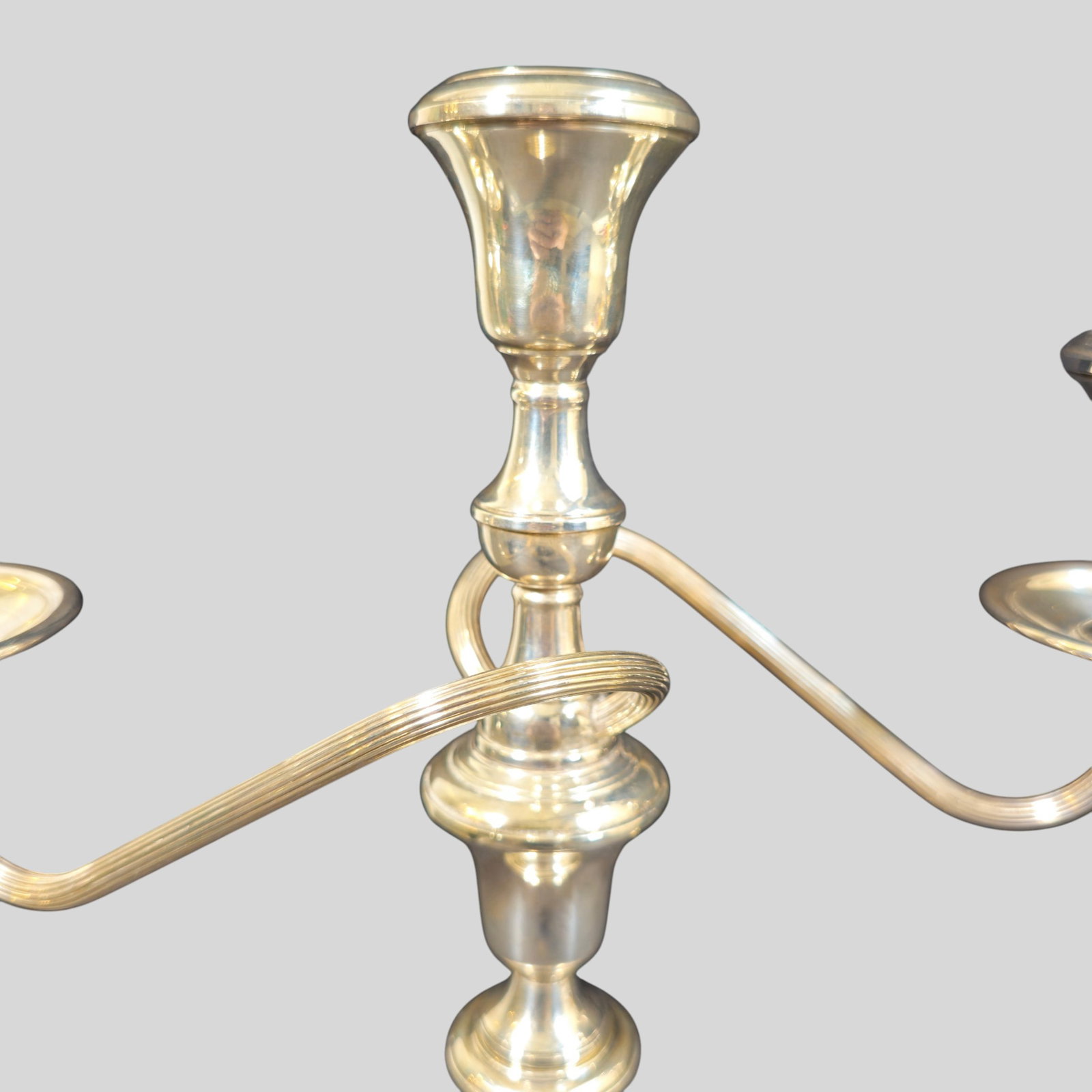 Sterling Silver Three Branch Candelabras - 7