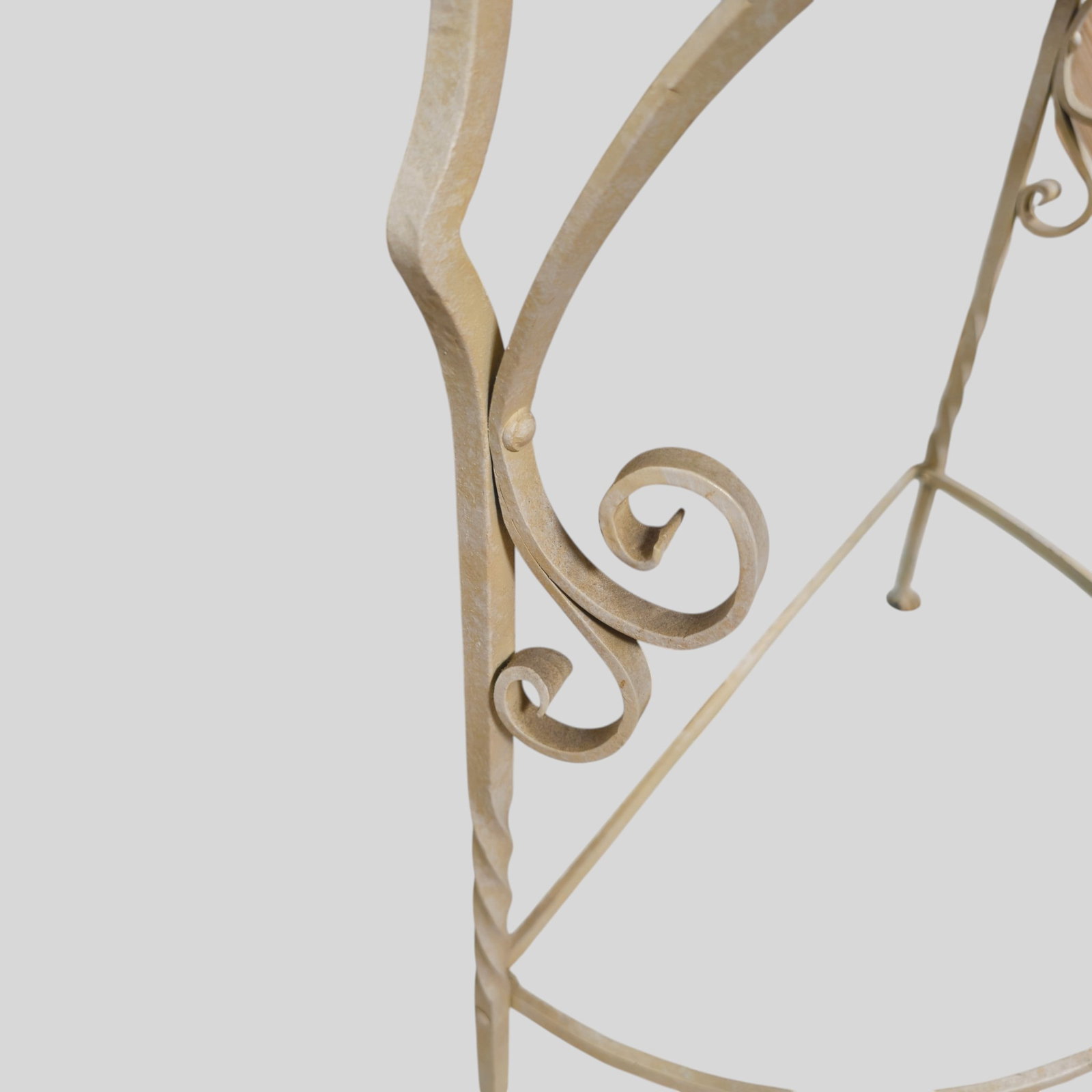 Marble Top Iron Console and Mirror - 5