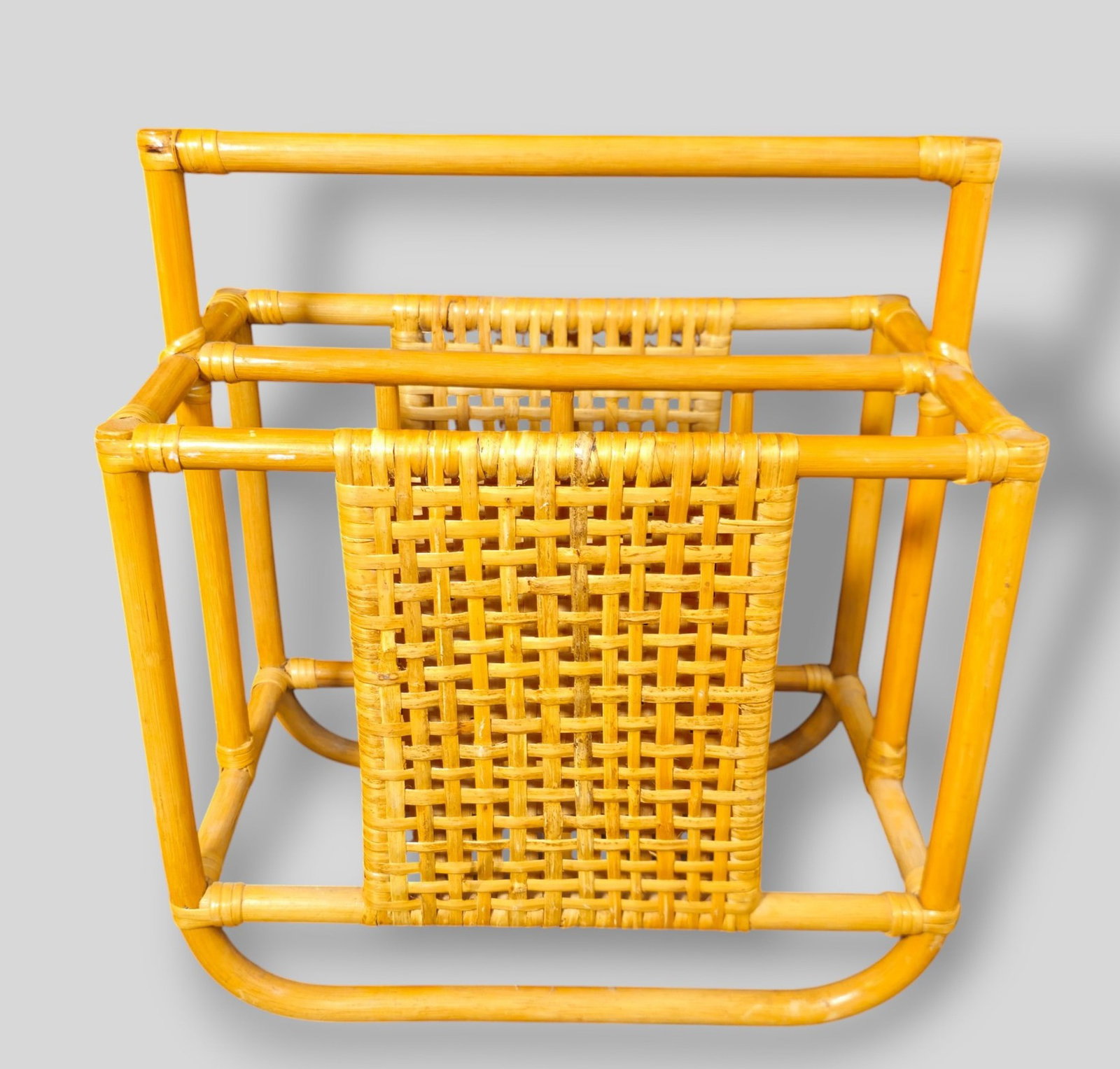 MCM Bamboo and Rattan Magazine Rack (1 of 6)
