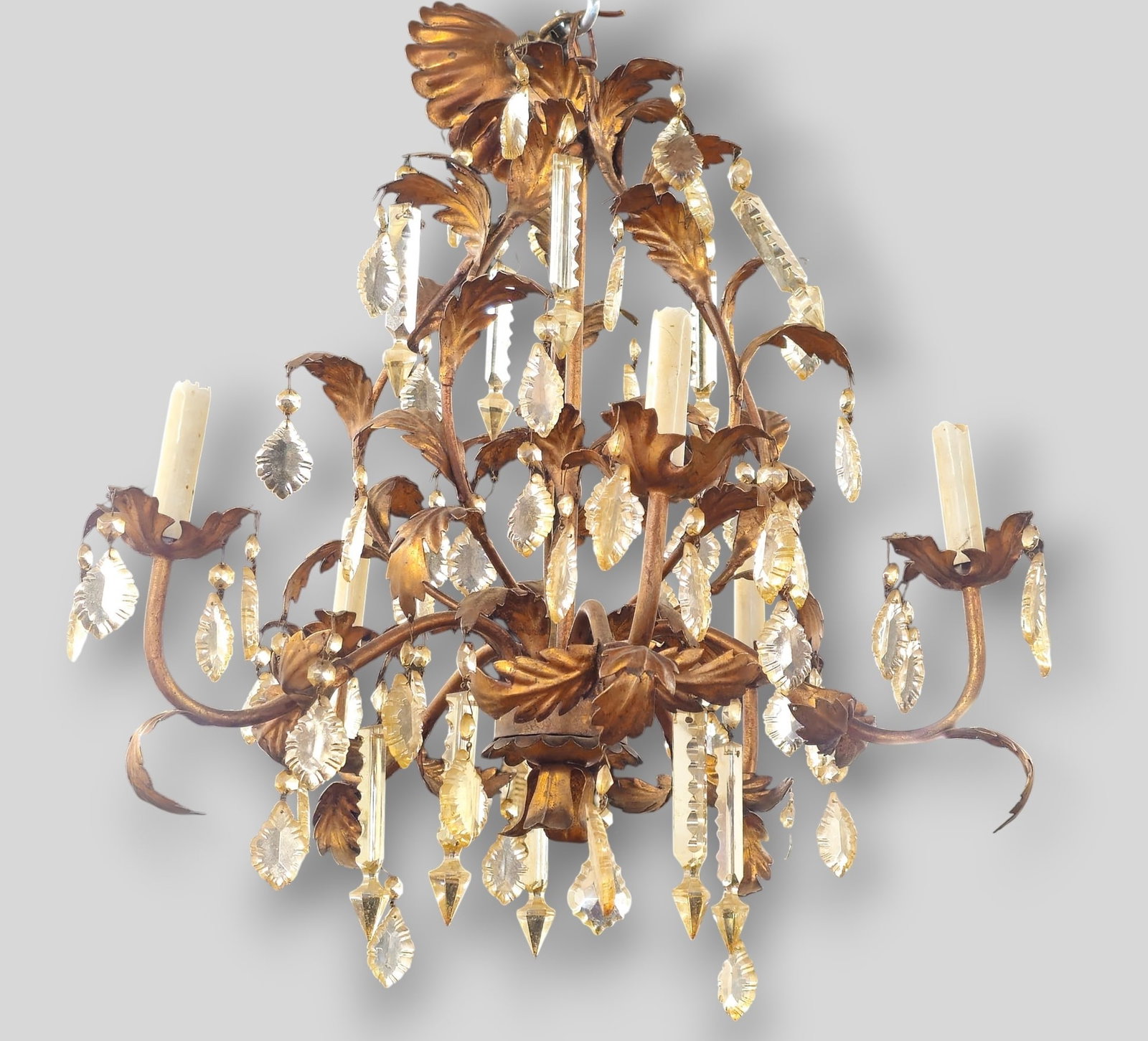Gilt Italian Regency Style Gilt Metal Chandelier (1 of 7)