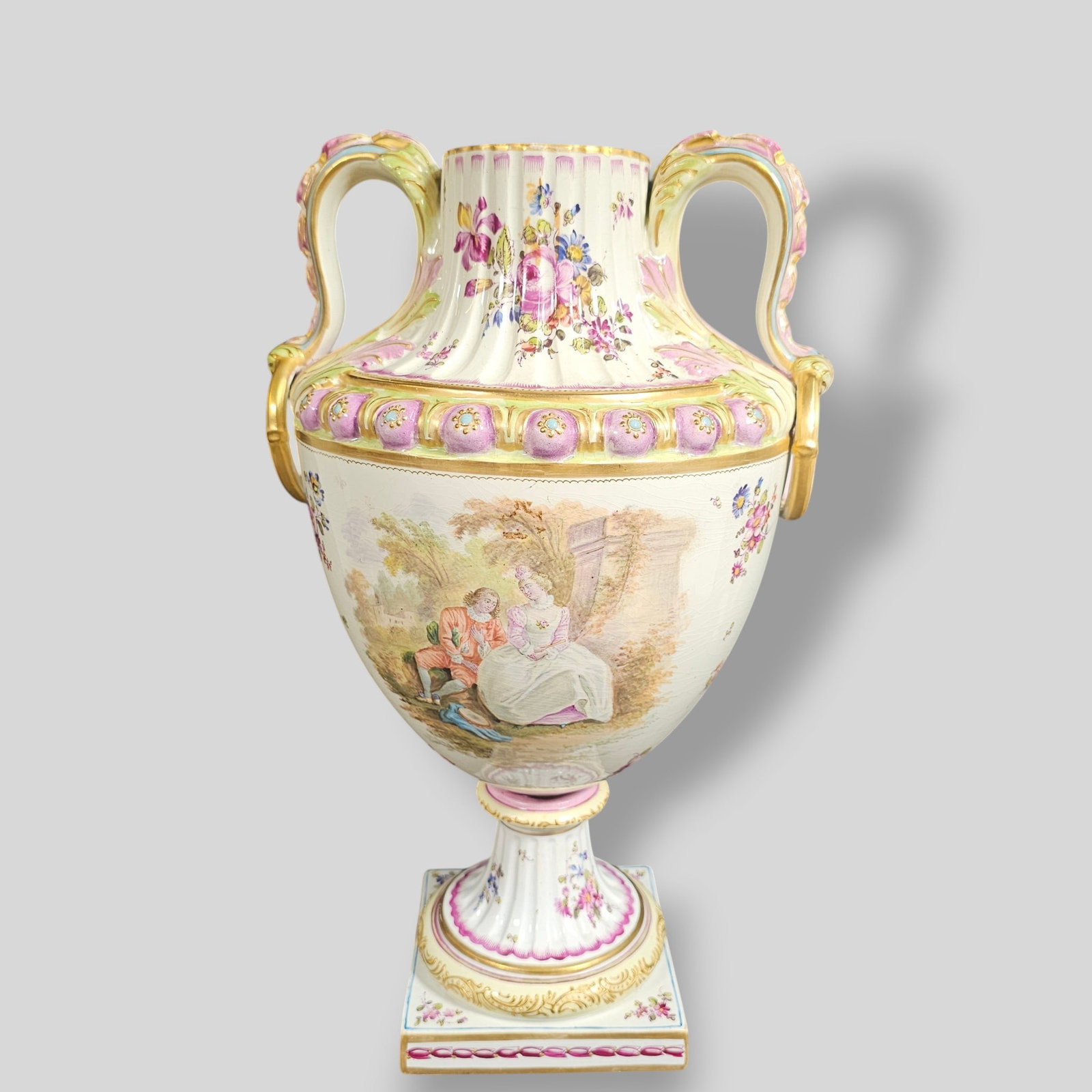 Sevre Style Twin Handle Baluster Urn (1 of 10)