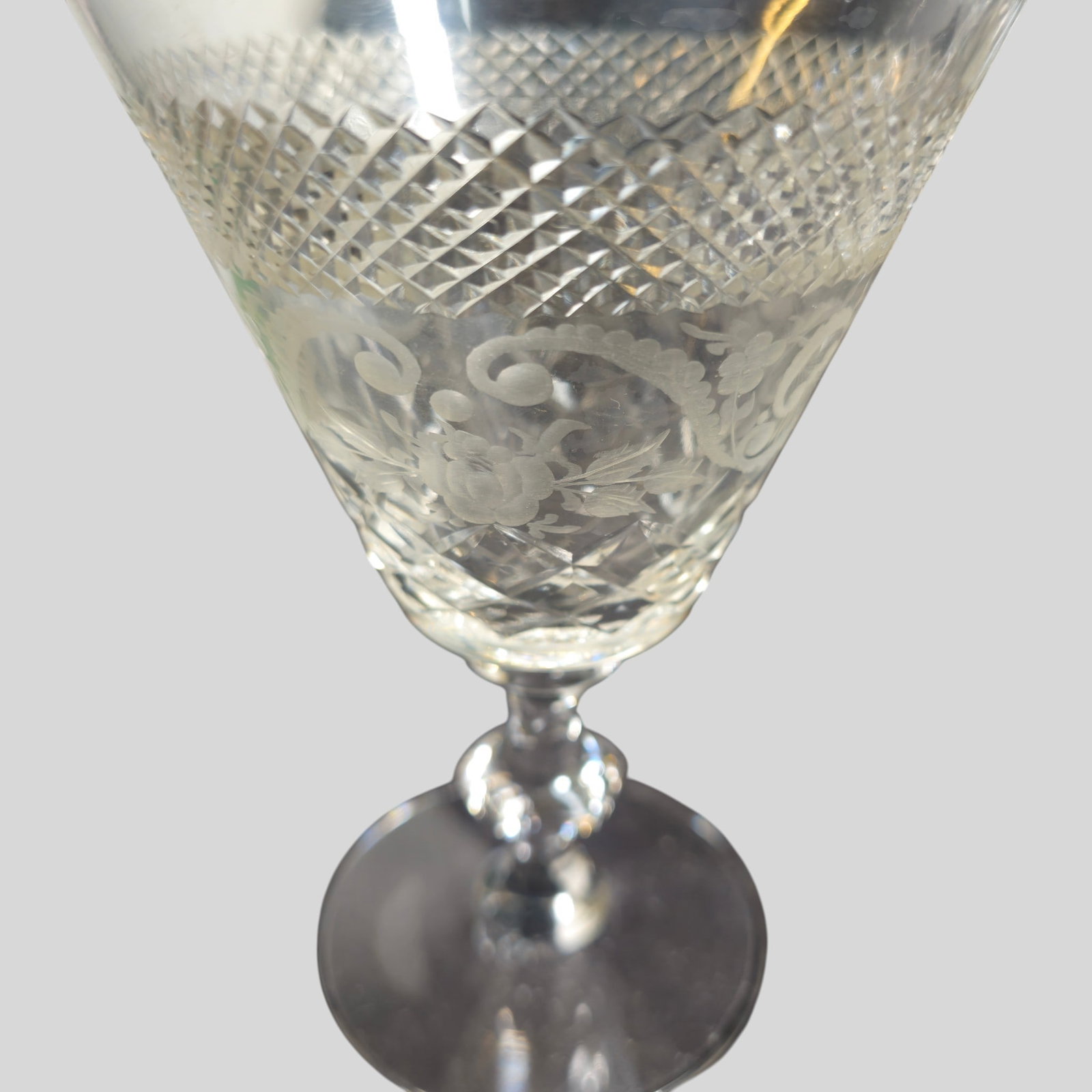 Cut and Etched Crystal Stemware - 9