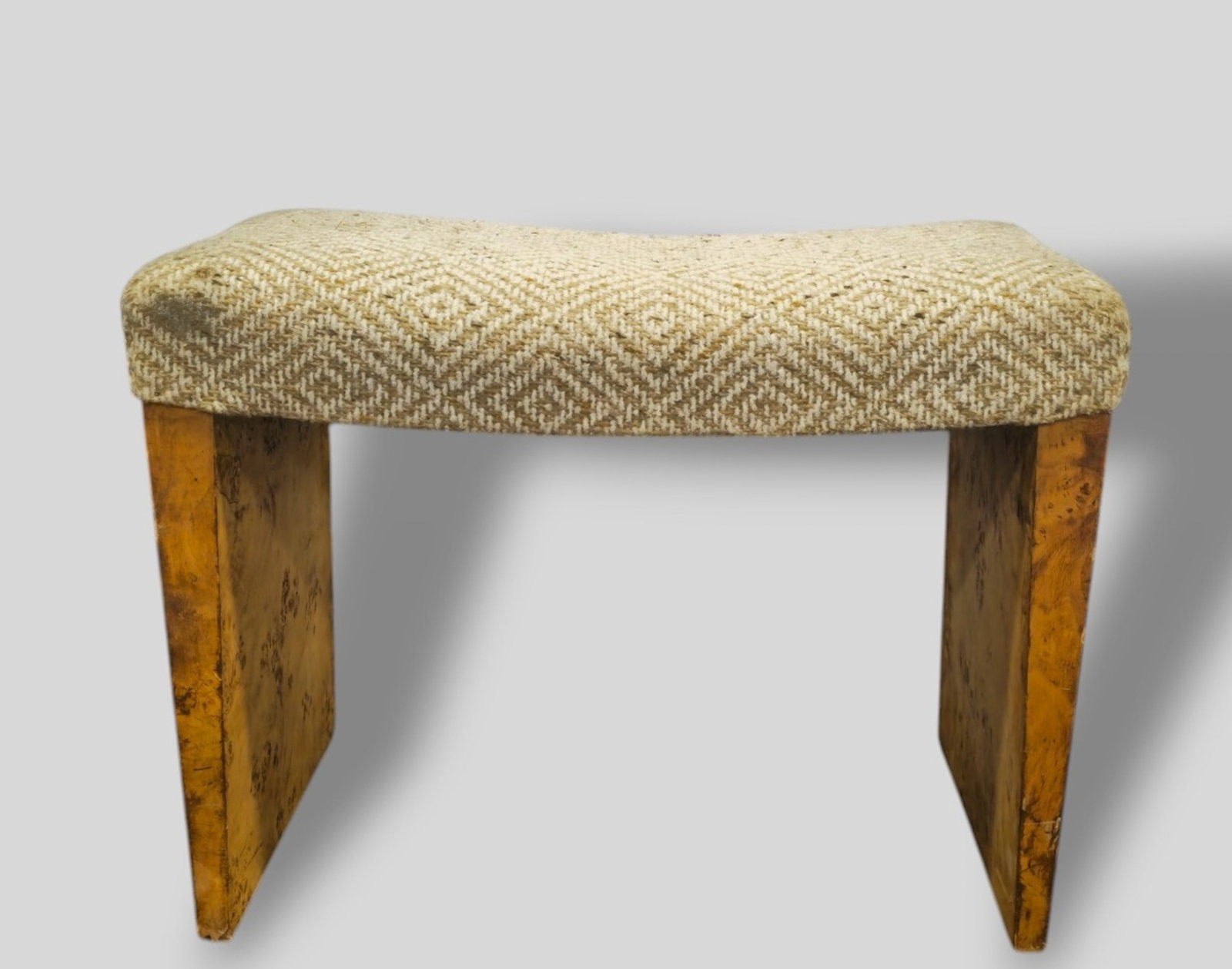 Art Deco Birdseye Maple Bench: Art Deco Birdseye Maple Bench. USA, 1930s. 24w x 14d x 17 1/2h.