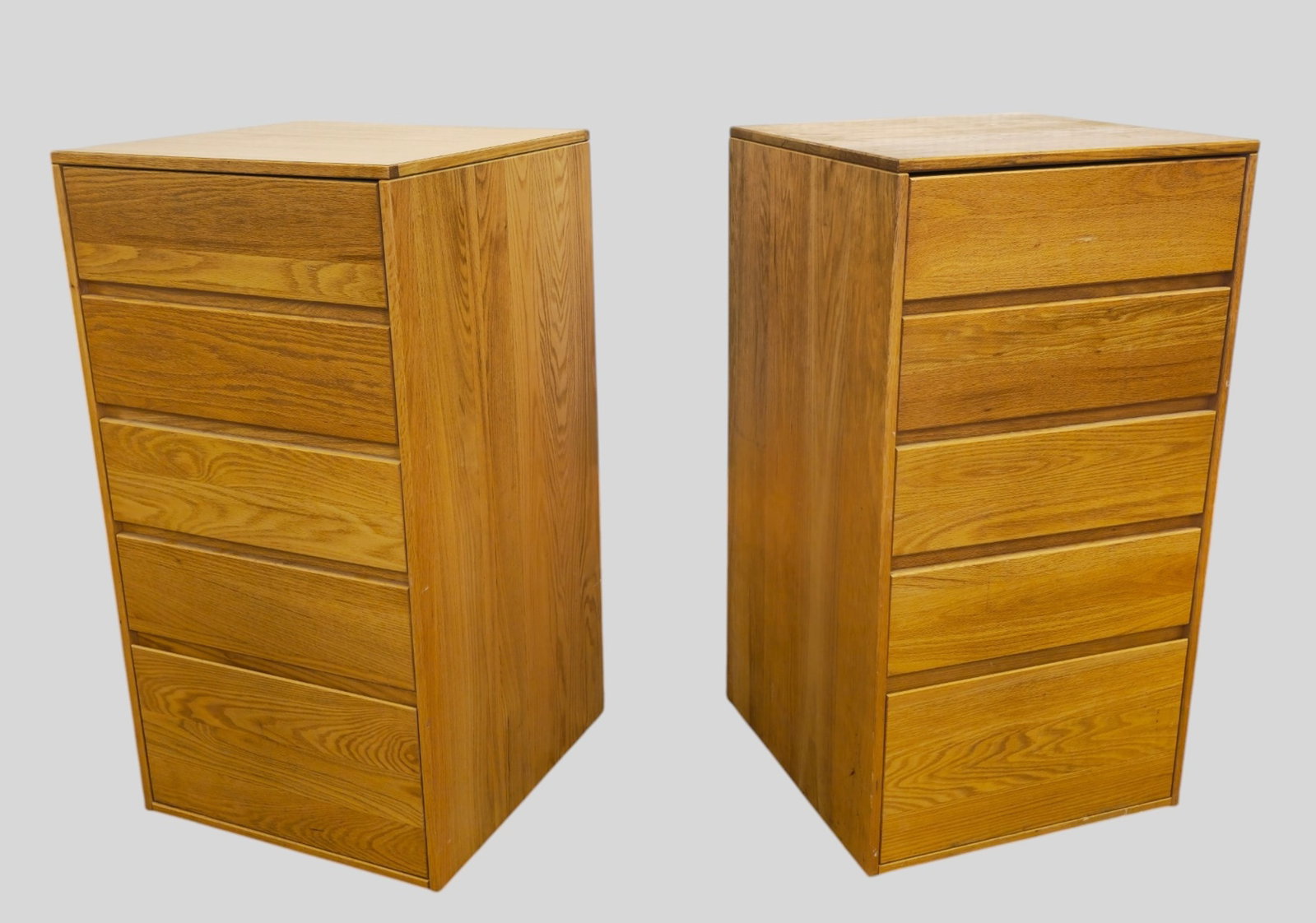 MCM Oak Five Drawer Chests - 2