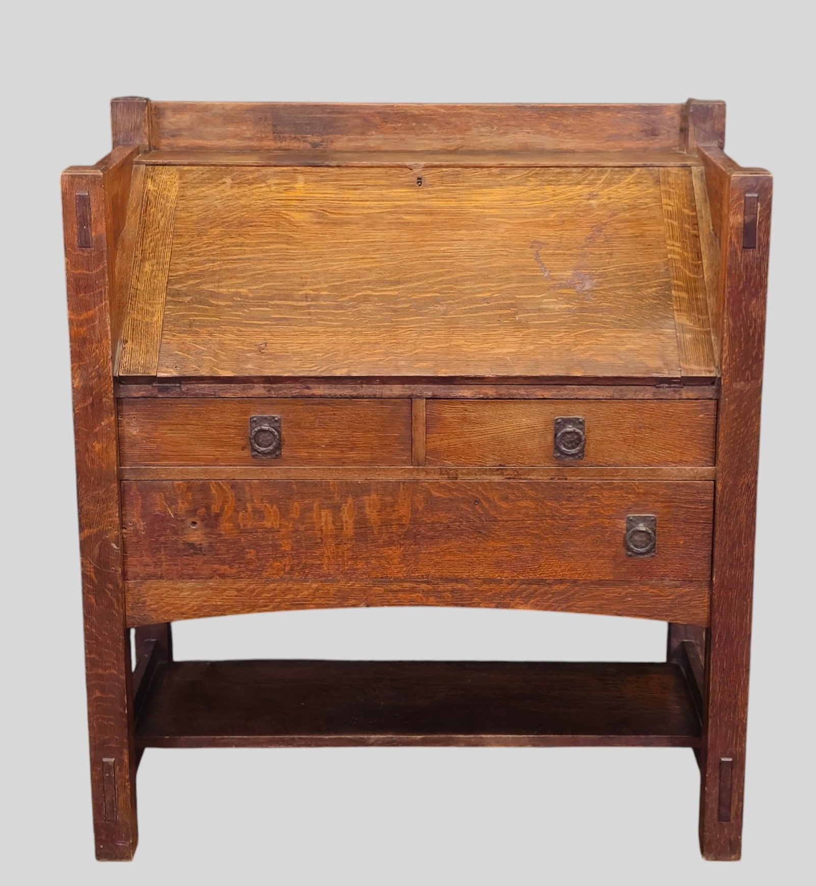 Rare Lifetime Mission Oak Slant Front Desk (1 of 17)