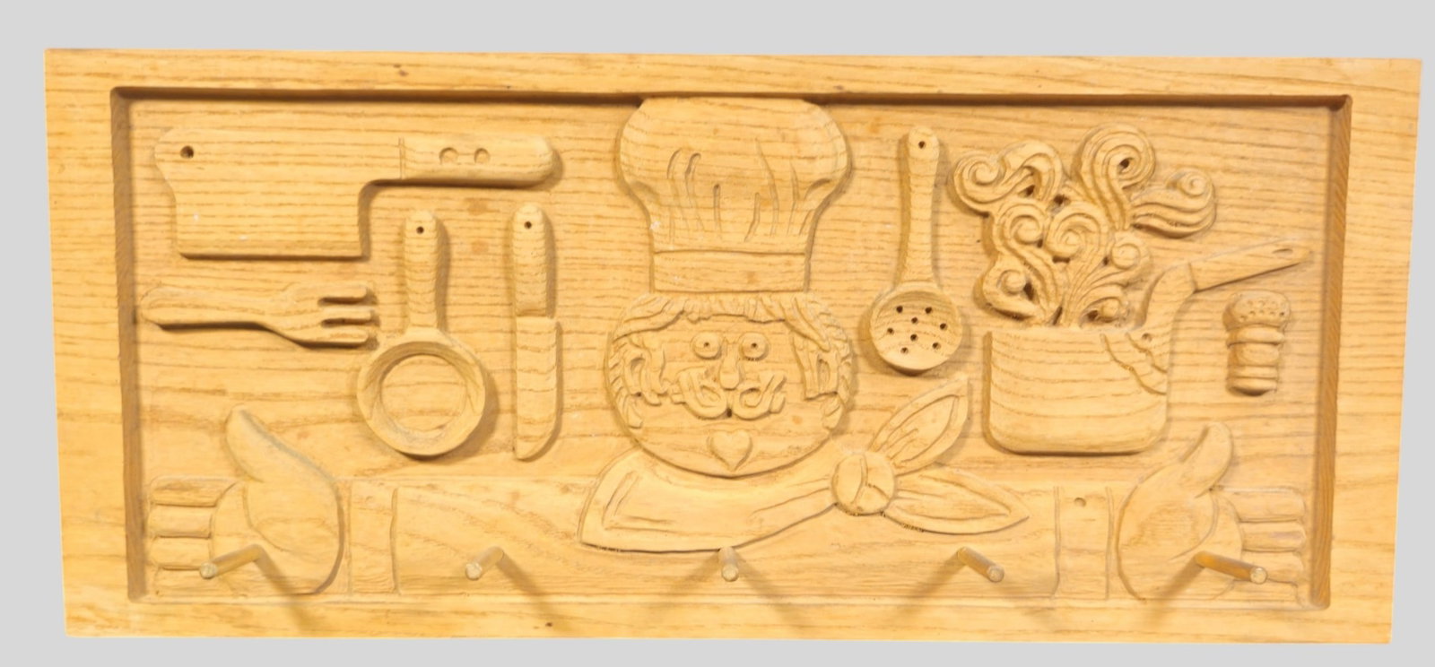 Evelyn Ackerman Wall Mount Chef Kitchen Panel: Evelyn Ackerman Wall Mount Towel Bar. ERA Industries. USA. 1960. Oak. 21w x 3 1/2d x 9 1/4h.