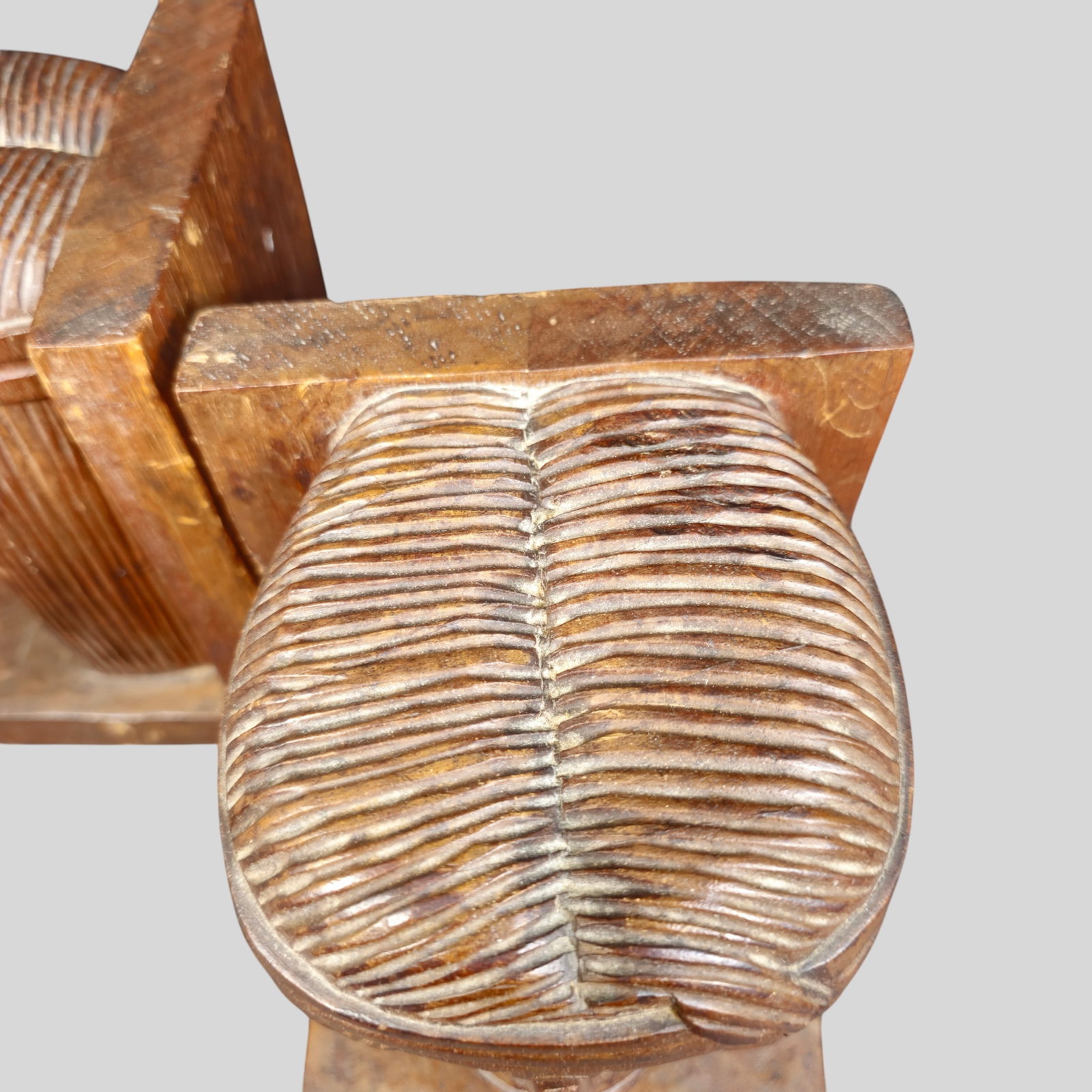 MCM Carved Head Bookends - 3