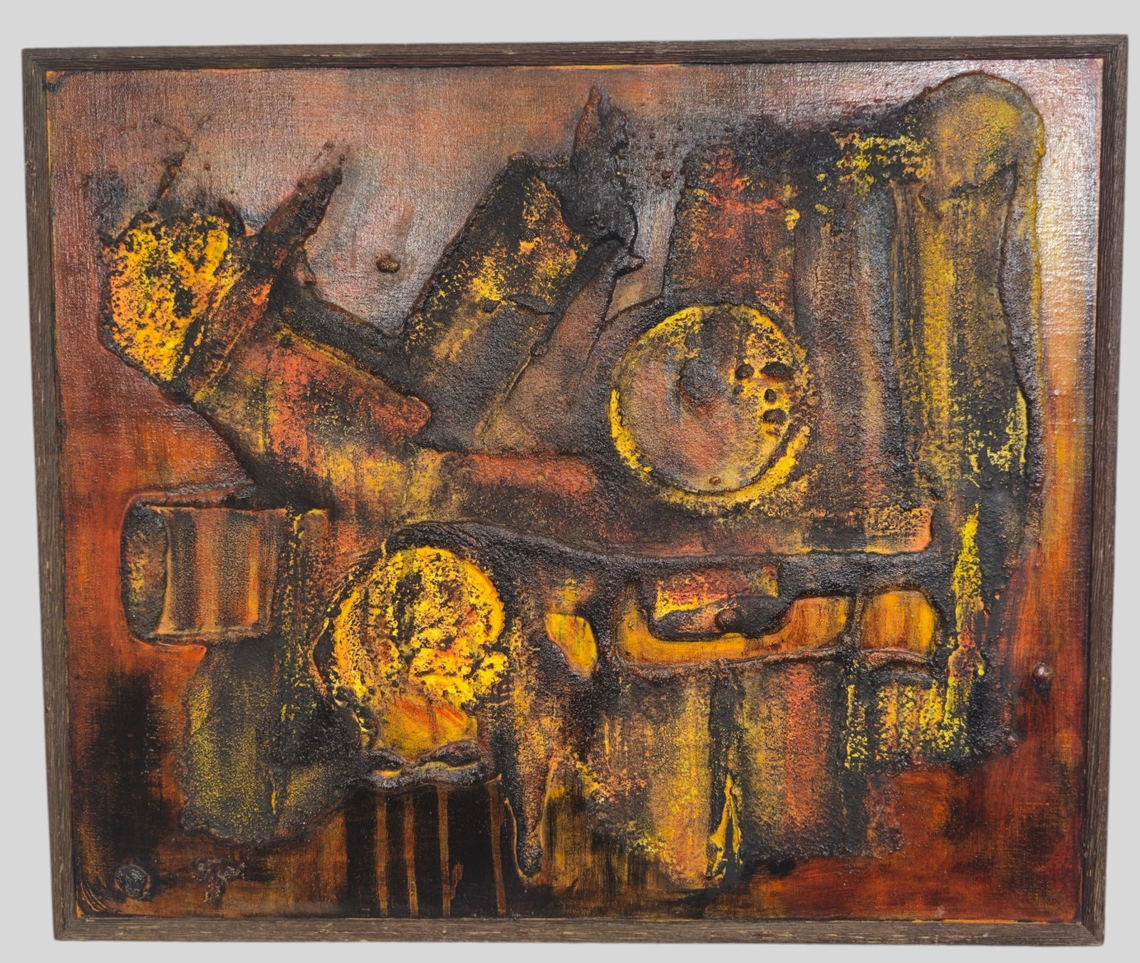 Pearl Schwartz Oil: June Schwartz (1927-2007, Cincinnati) Oil on canvas applied with palate knife. Signed and blurred faintly on upper stretcher to verso.