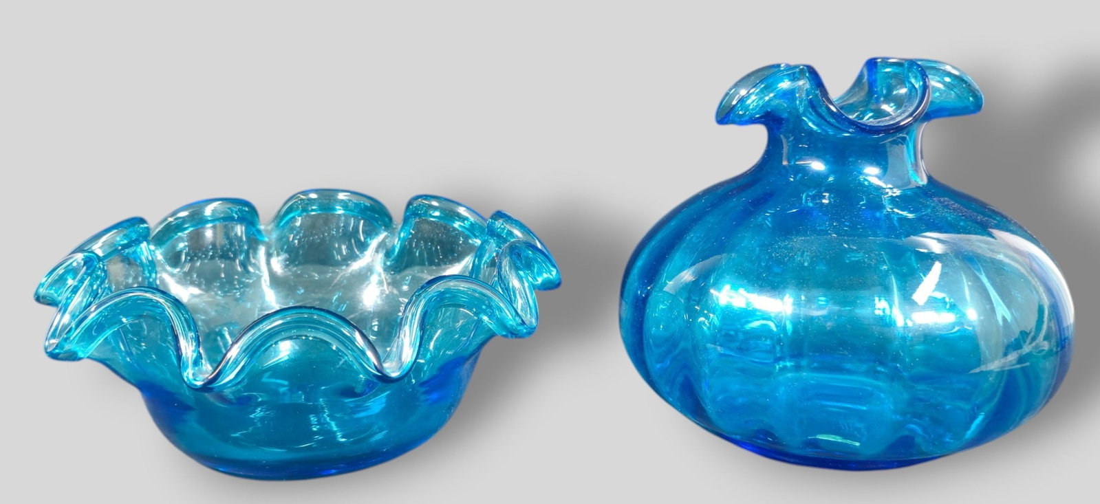Blenko MCM Vase and Bowl (1 of 7)