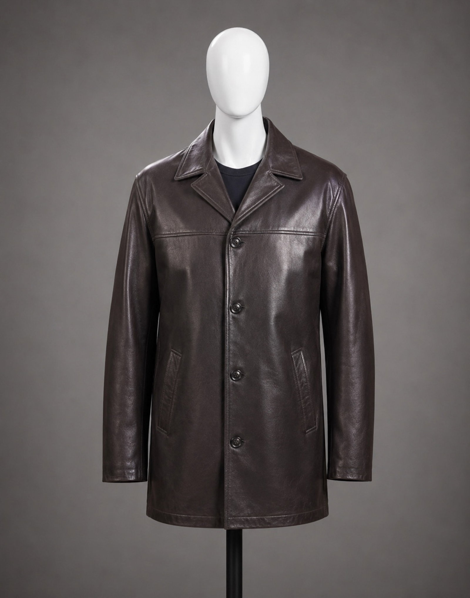 Vintage Late 1970s Valente Three Quarted Leather Jacket (1 of 6)