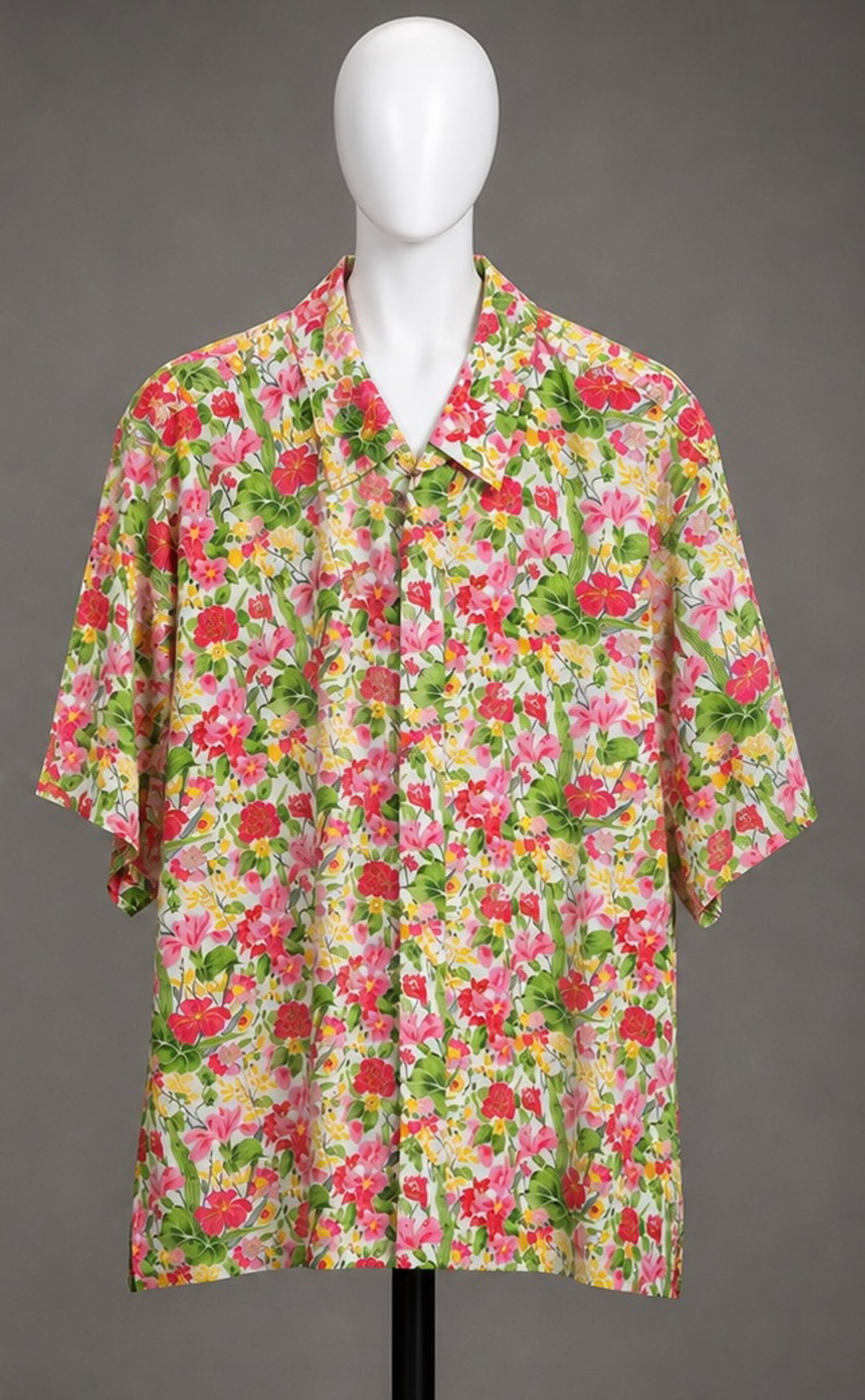 Vintage 1980s Jim Thompson Premier Silk Men's Botanical Print Shirt (1 of 8)