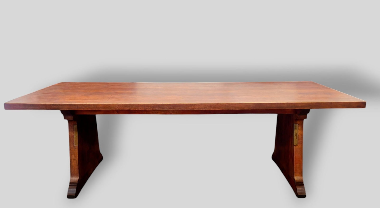 Arts & Crafts Style Mahogany Trestle Dining Table (1 of 10)