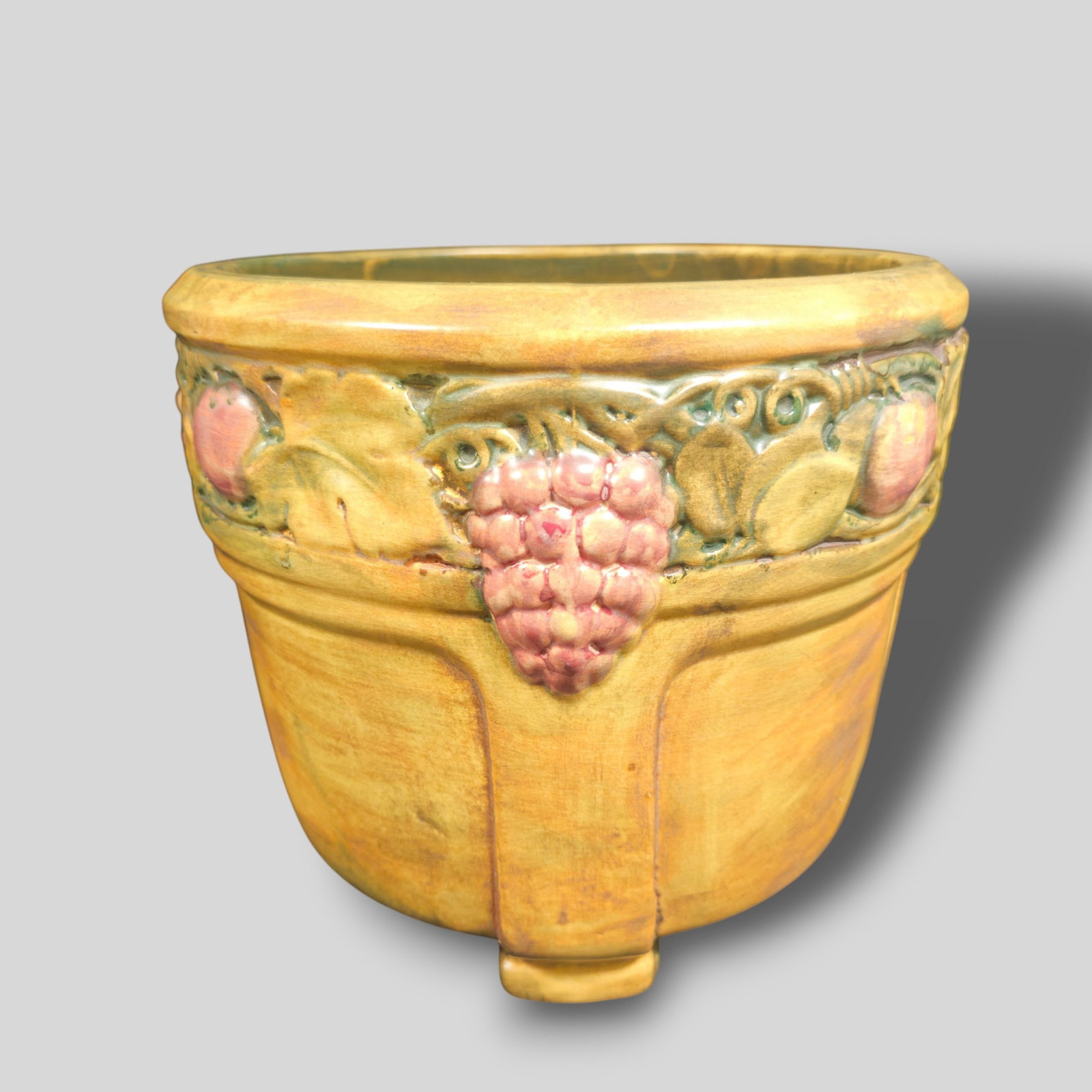 Weller Pottery Flemish Jardiniere with Apples and Grapes (1 of 9)