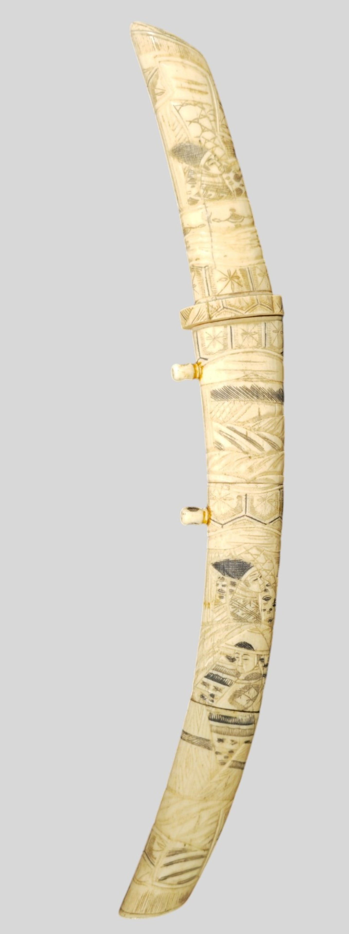 19th Century Japanese Intricately Carved Tanto Presentation Dagger with Sheath (1 of 10)