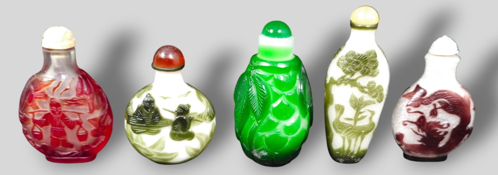 Assembled 19th Century Chinese Qing Dynasty Peking Glass Snuff Bottles Plus (1 of 12)