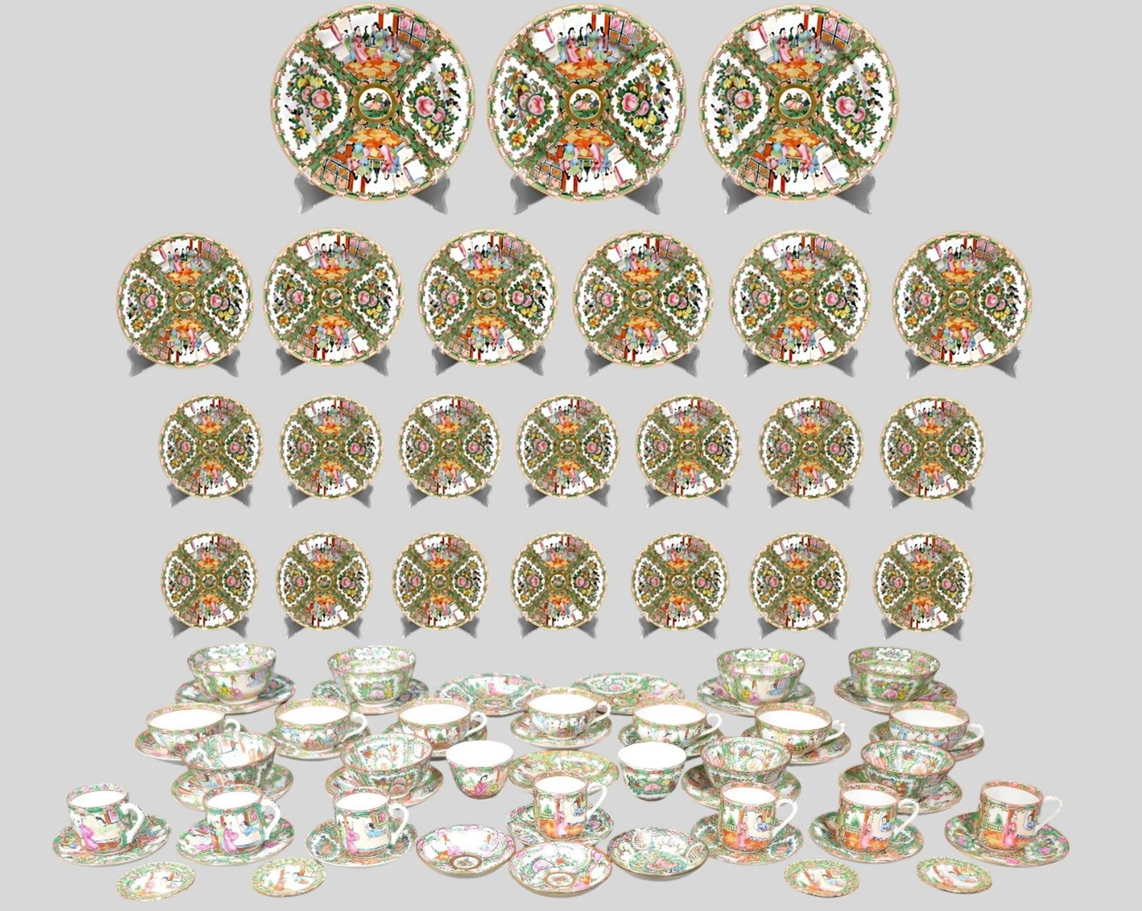 Assembled Chinese Rose Medallion Tableware (1 of 10)