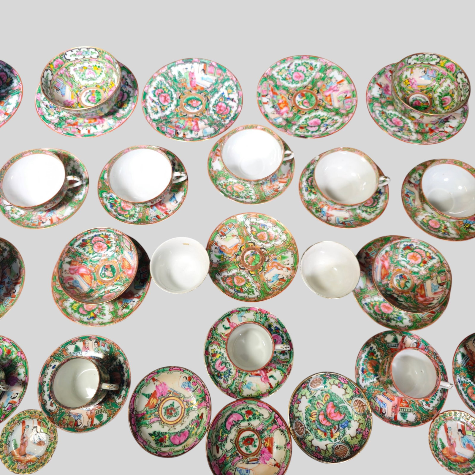 Assembled Chinese Rose Medallion Tableware - 3