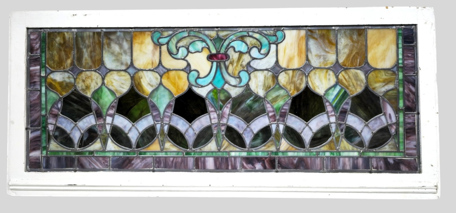 Stained and Leaded Glass Window Circa 1900 (1 of 12)