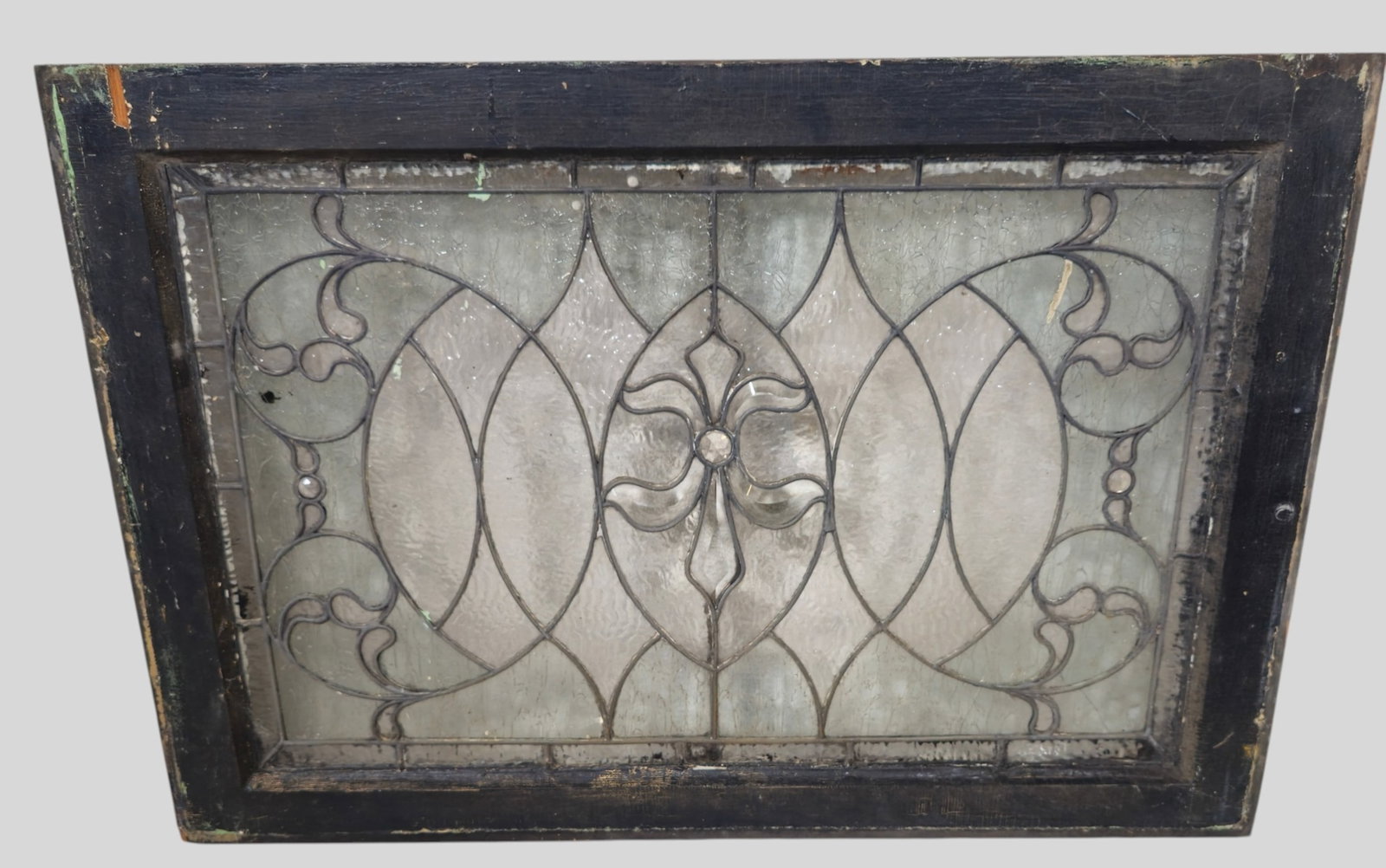 Leaded Beveled and Jeweled Window Fleur-de-lis Circa 1900 (1 of 9)