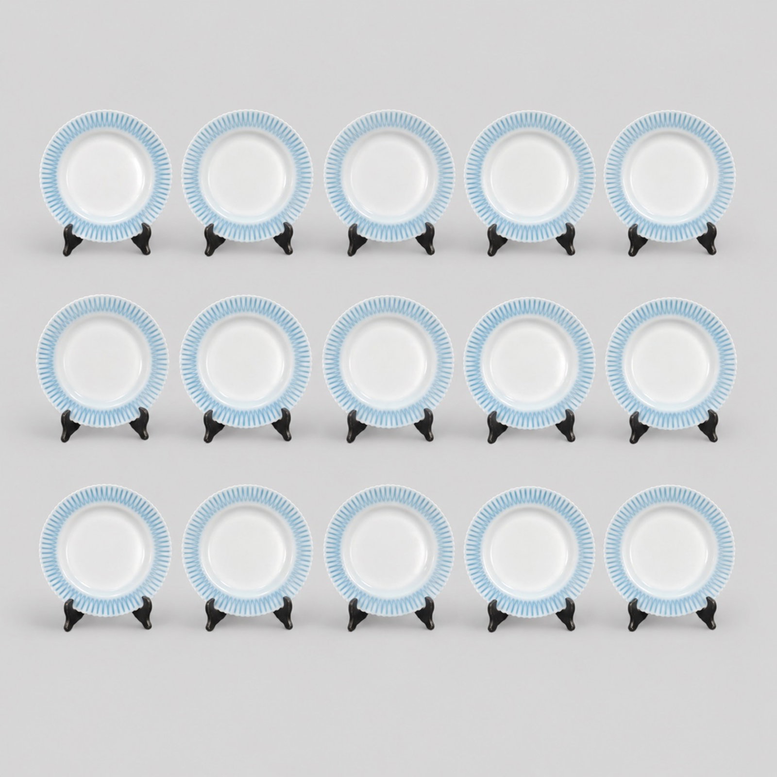 MacBeth Evans Petalware Monax Milk Glass Dinner Plates: MacBeth Evans Petalware Monax Milk Glass Dinner Plates. Set of 15. Circa 1930s-1950. 9 1/8 dia.