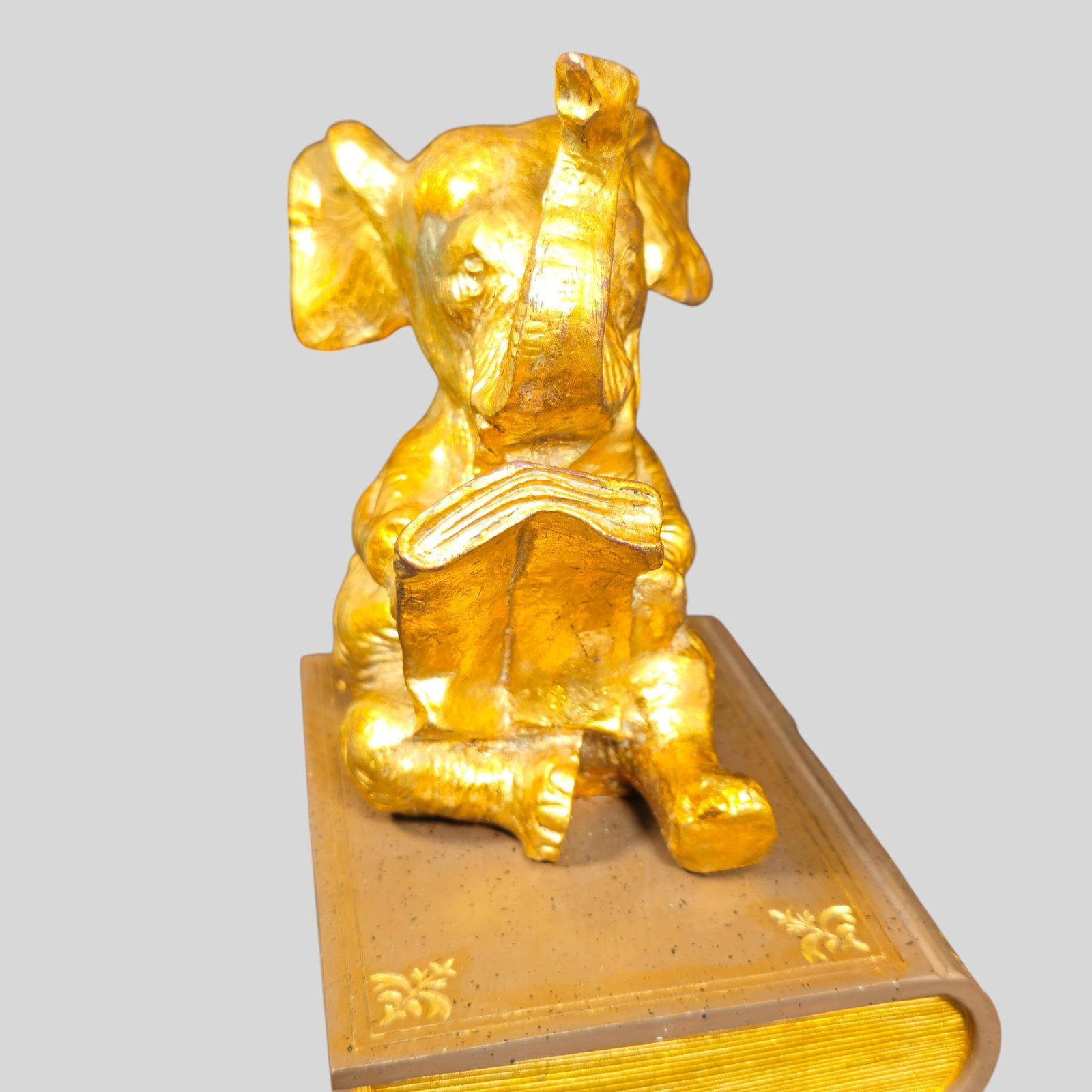 Gilt Elephant Reading Bookends - 3