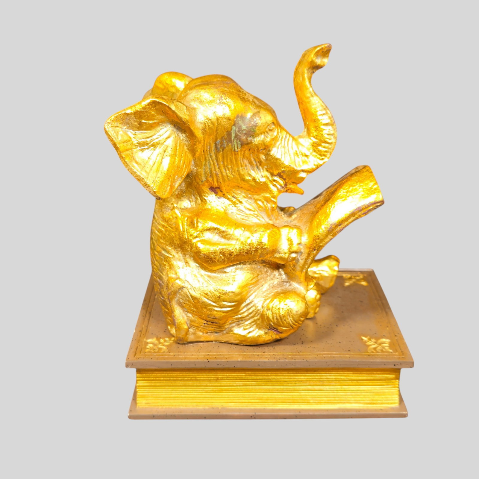 Gilt Elephant Reading Bookends - 4