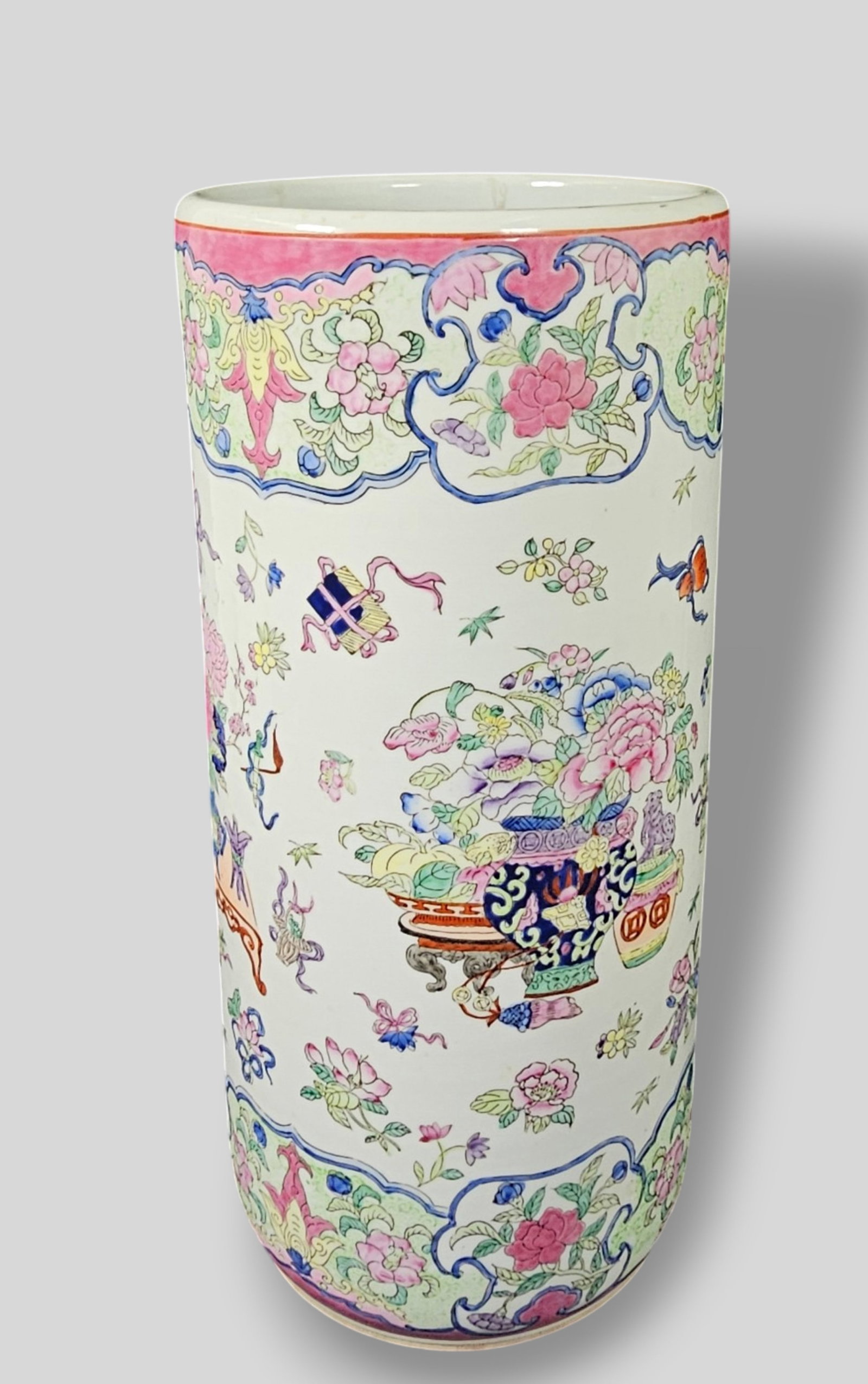 Chinese Famille Rose Porcelain Umbrella Holder (1 of 9)