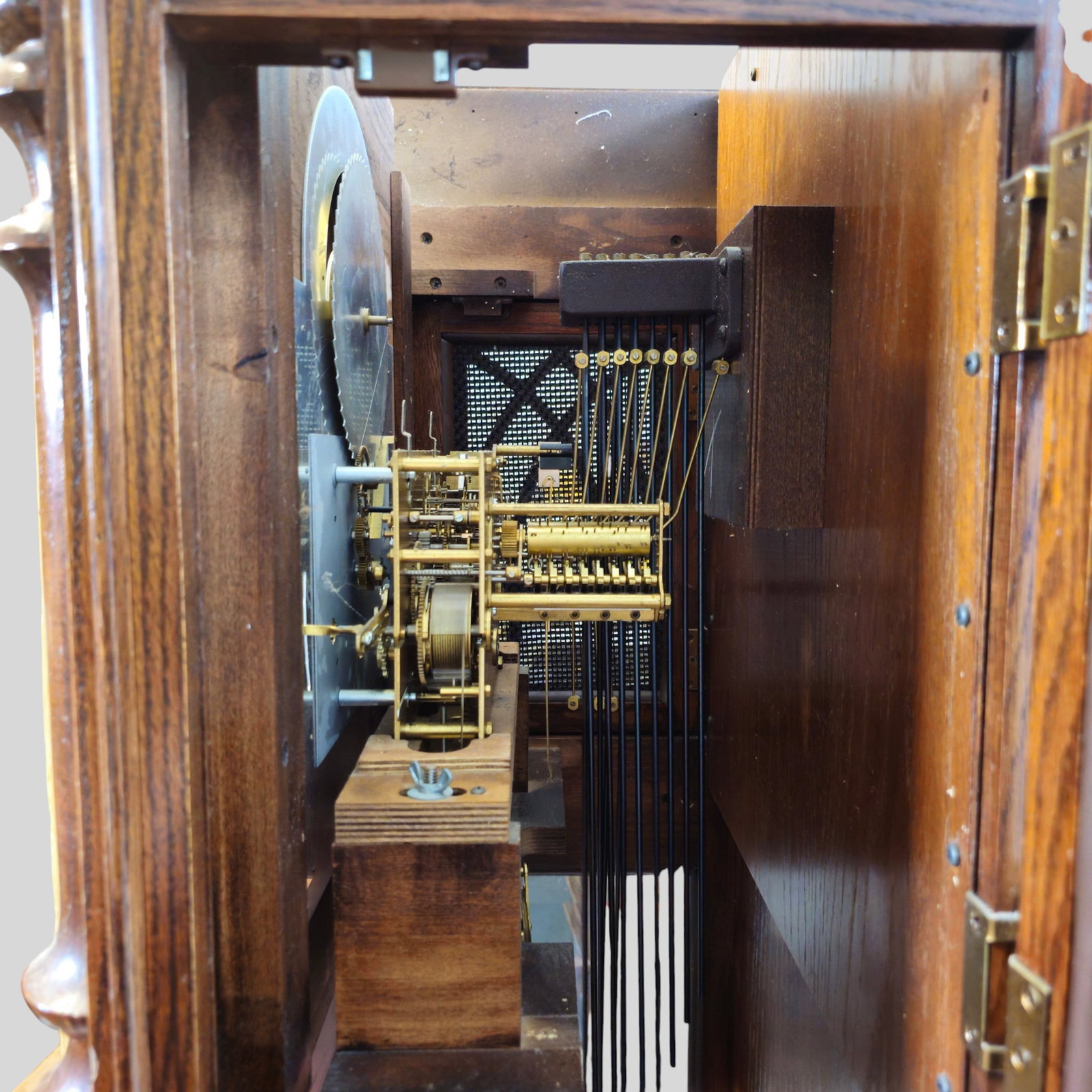 Ridgeway Baroque Style Oak Grandfather Clock - 8