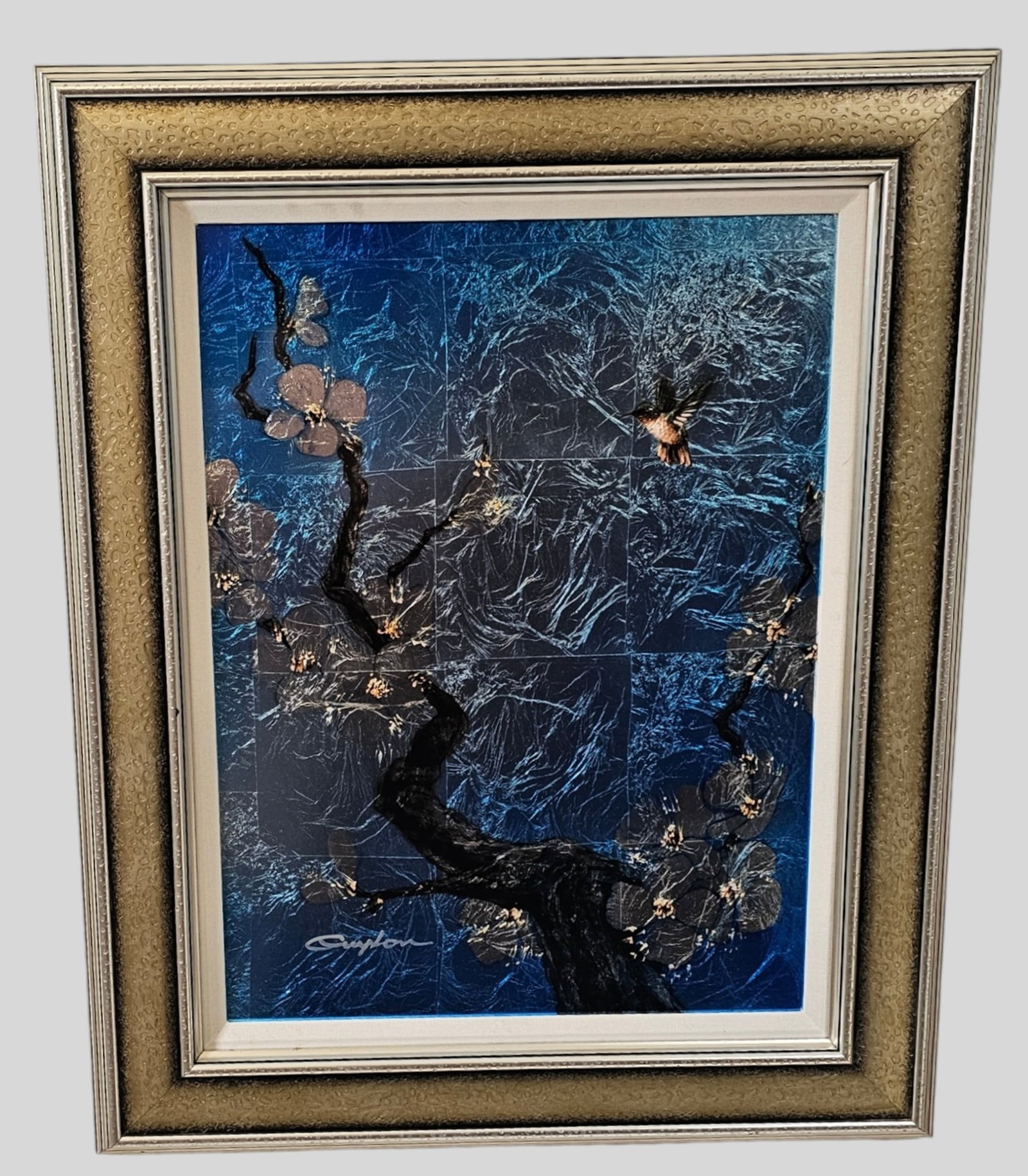 Patrick Guyton Mixed Media Painting: Patrick Guyton (Born 1964- , PA) Mixed Media on board, "Morning Glory" Signed lower left. Professionally framed and matted. Sight 22 x 16 1/2. Frame 30 x 24 1/2.