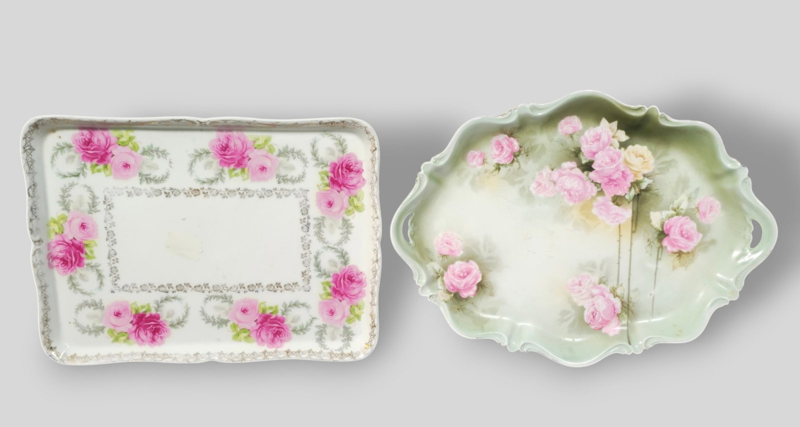 RS Prussia and Erdmann Schlegelmilch Porcelain Dresser Trays (1 of 12)
