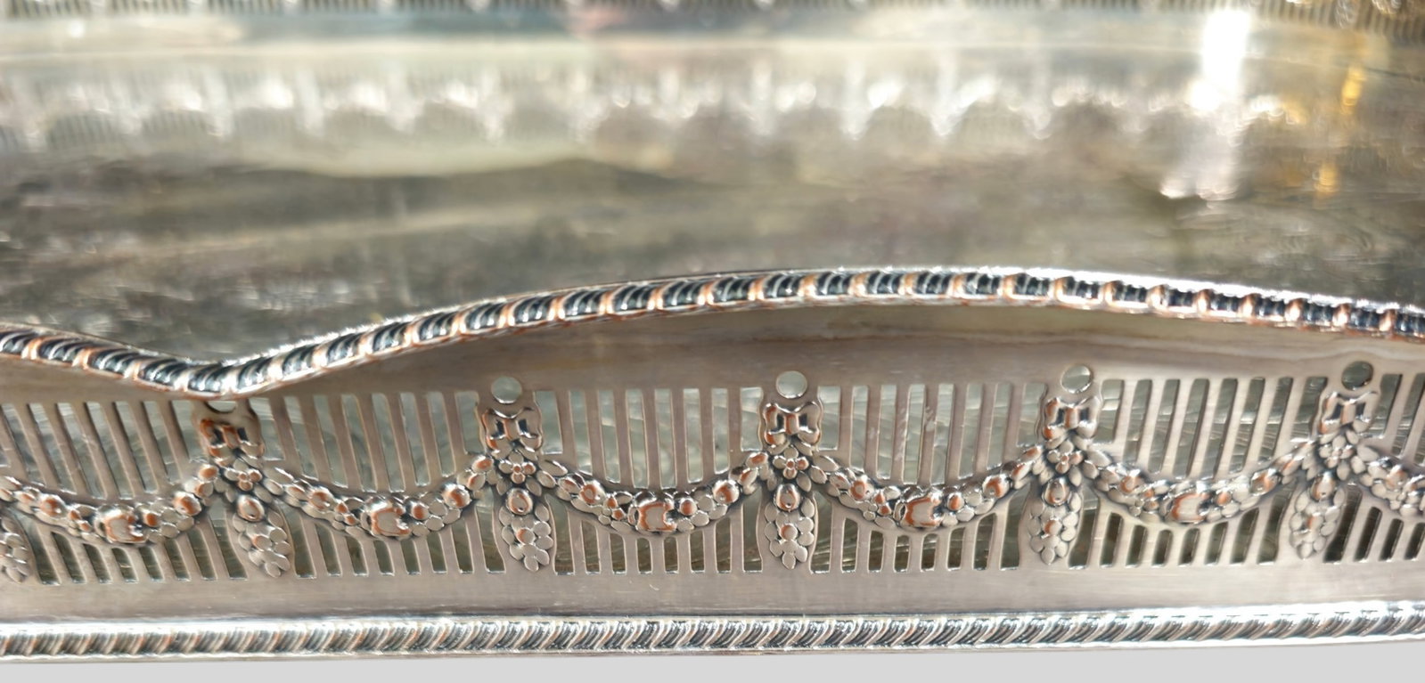 Edwardian Style Silver Plated Tray - 2