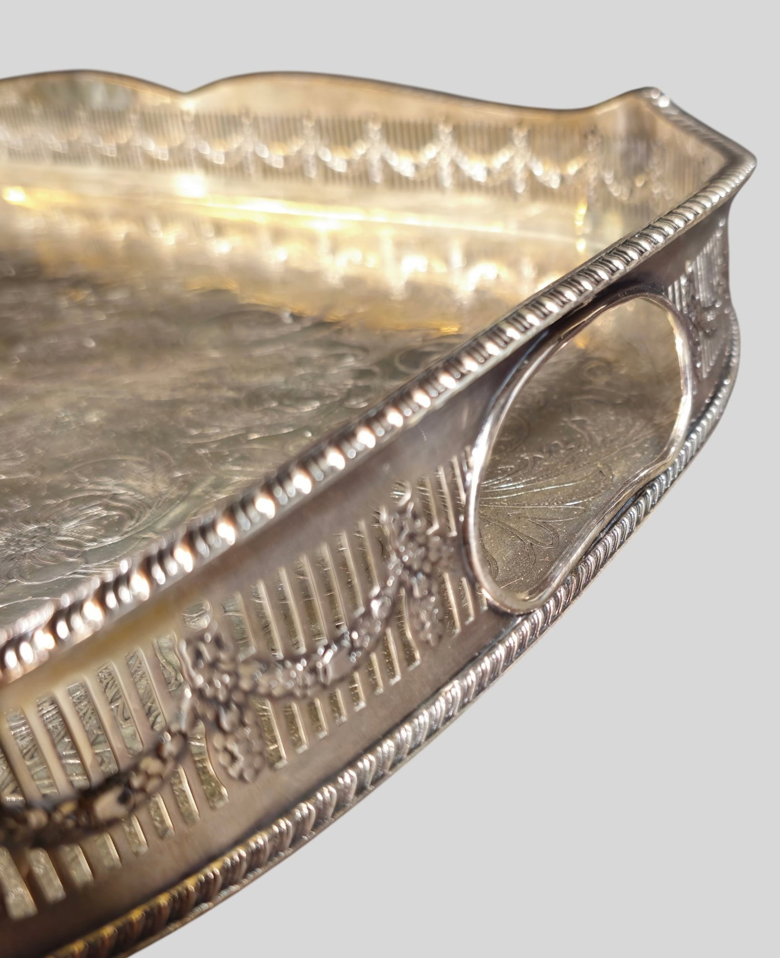 Edwardian Style Silver Plated Tray - 4