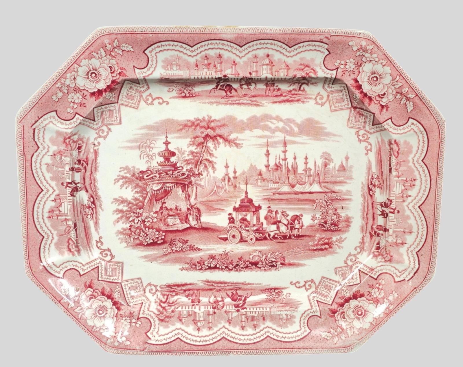 William Adams & Sons 19th Century Staffordshire Palestine Pattern Platter (1 of 7)