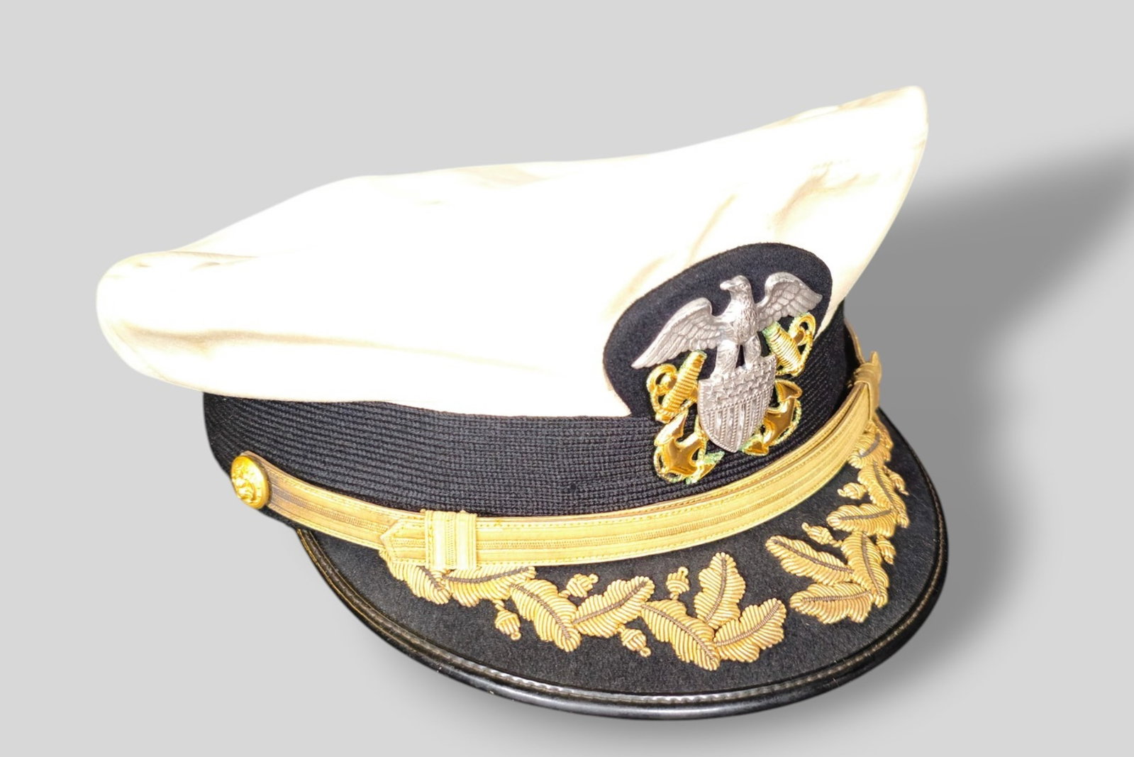 WW2 US Navy Officers Commanders Visor Service Hat (1 of 6)