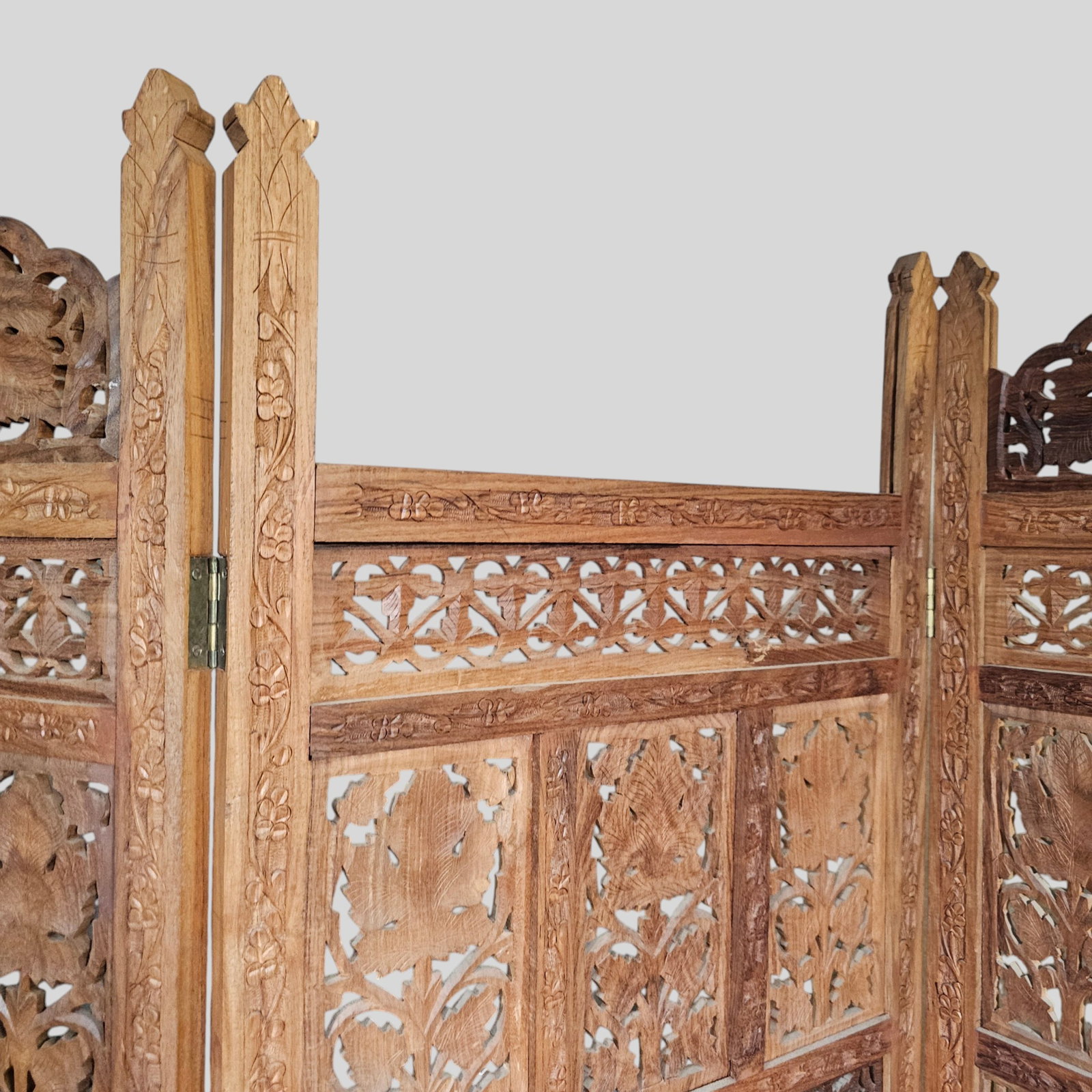 Four Panel Carved Teak Screen - 10