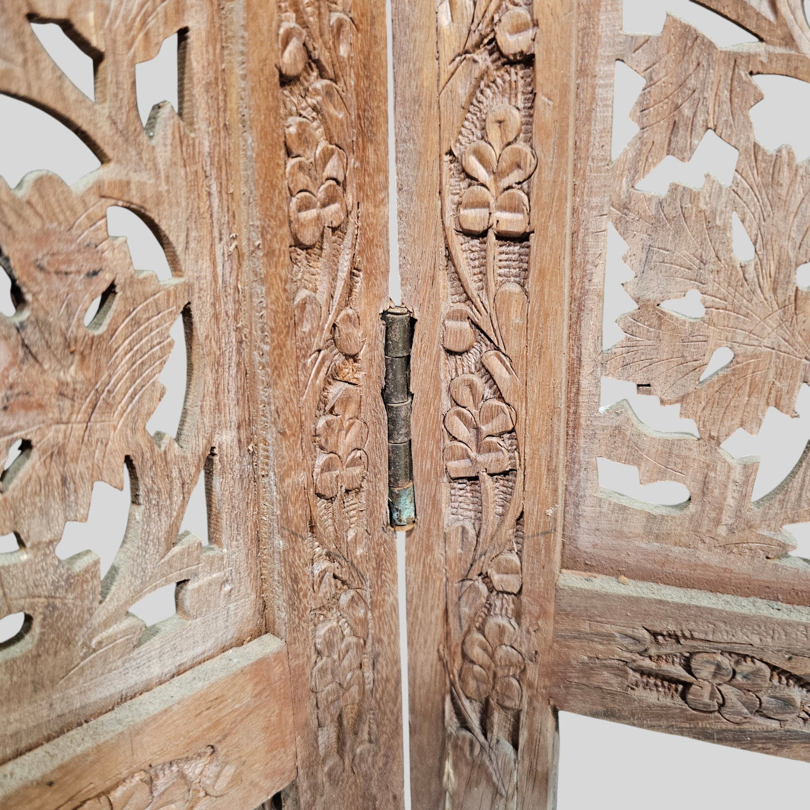 Four Panel Carved Teak Screen - 6