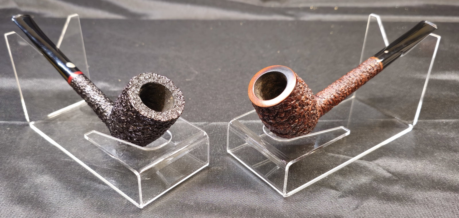 Brugo Mastro de Paja "Pesaro" & Ser Jacopo Per Aspera AD Astra Pipes: Brugo Mastro de Paja "Pesaro" & Ser Jacopo Per Aspera AD Astra Pipes; Brugo Mastro de Paja "Pesaro" OB and Sunburst marks to underside; 2. Per Jacopo Per Aspera AD Astra R1 and Fatto a Mano in Italia