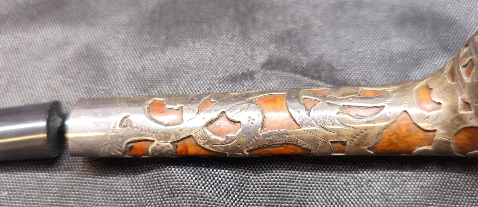Unmarked Silver-Tone Overlay Pipe - 2