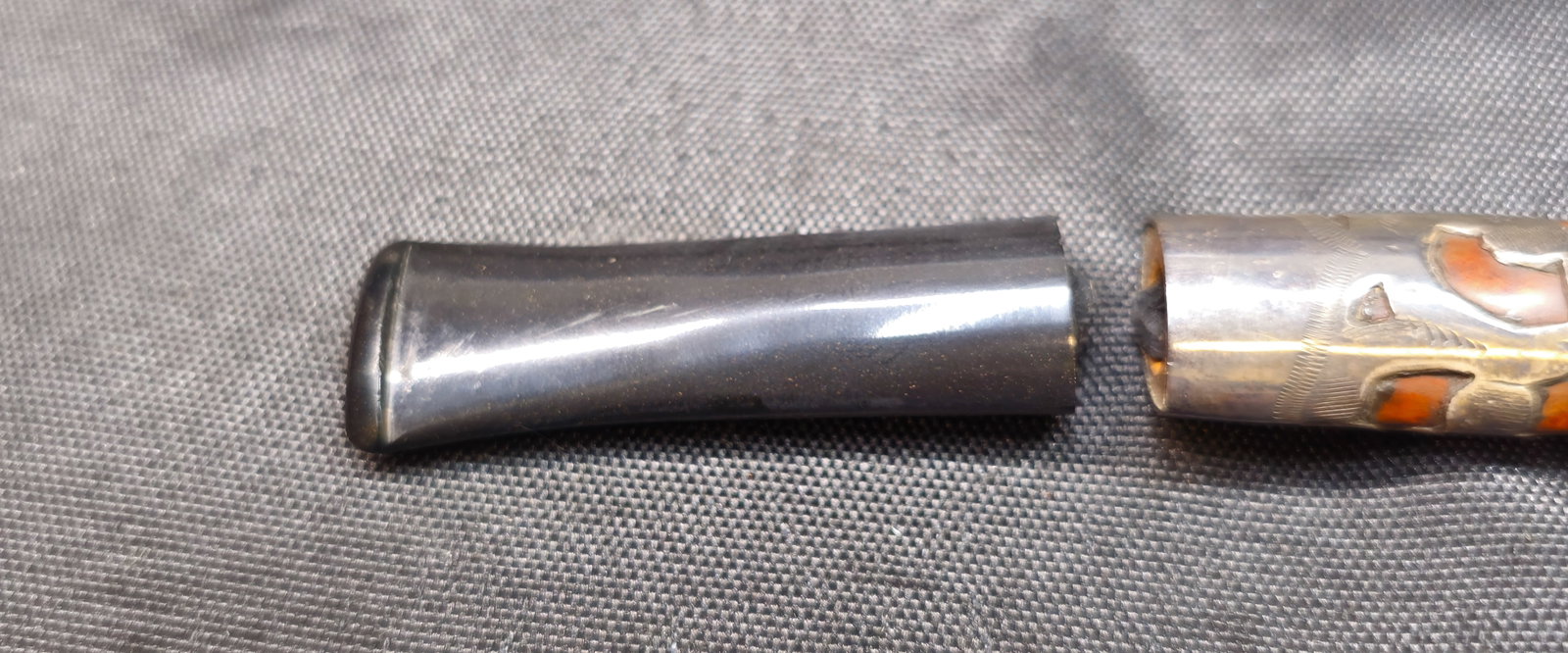 Unmarked Silver-Tone Overlay Pipe - 3