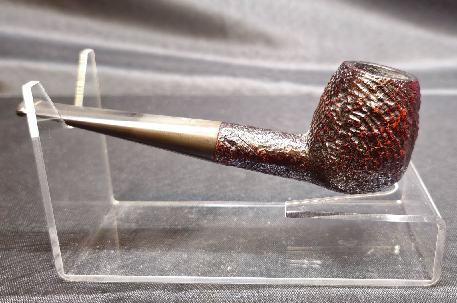 Dunhill Shell Briar ODA 836 Pipe: Dunhill Shell Briar ODA 836 Pipe. Dunhill tobacco pipe in a straight billiard shape with deeply textured Shell Briar finish and black vulcanite stem. Shank marked "ODA 836," "DUNHILL SHELL BRIAR" and