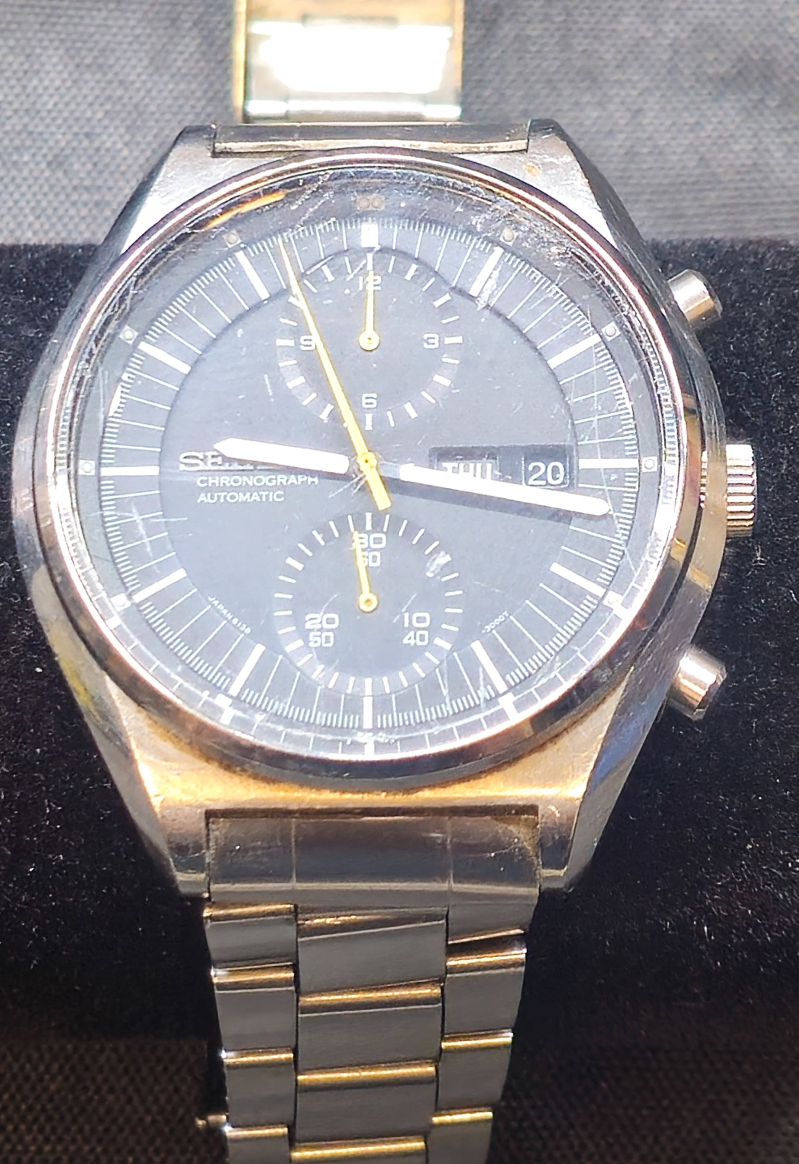 Seiko 6139-6009 Automatic Chronograph Wristwatch with Rolex Bracelet (1 of 6)