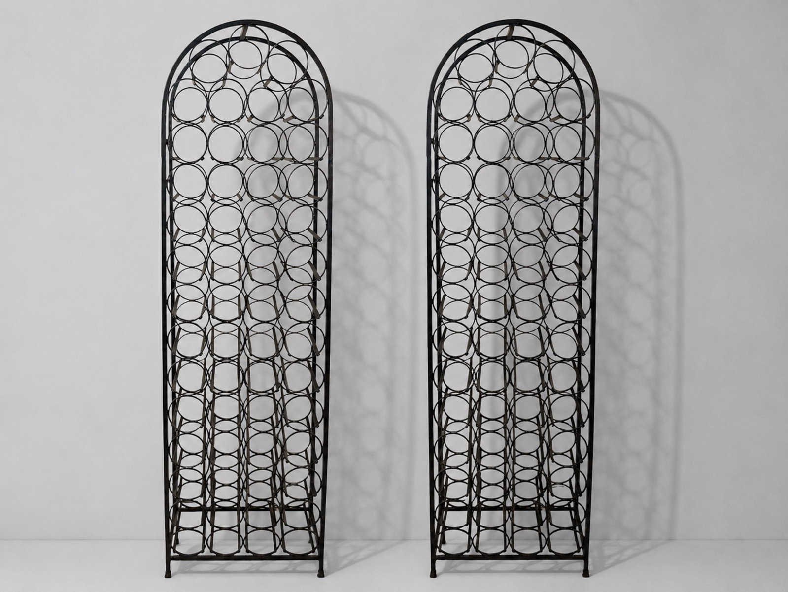 Arthur Umanoff Wine Racks: Arthur Umanoff Grenada Collection Wine Racks. Pair. Boyeur Scott Furniture. USA. 1969. Lacquered steel. 16 7/8w x 12 1/8d x 72 1/2h.