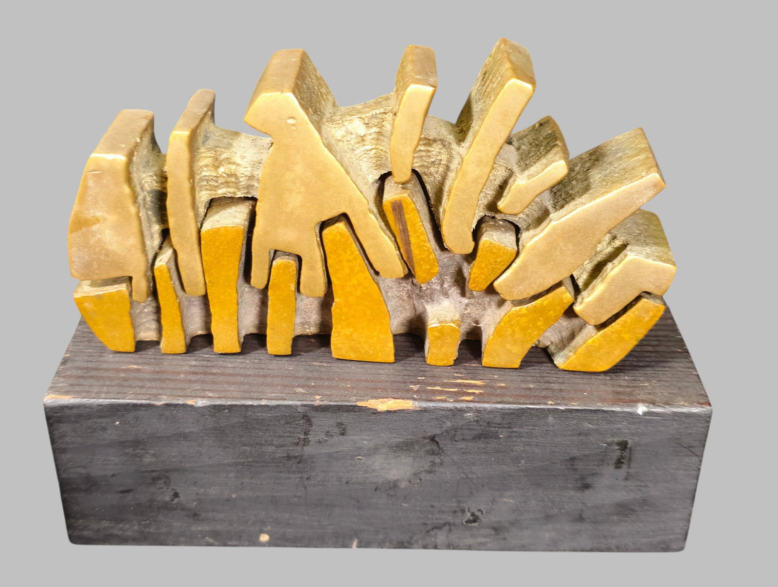 Bronze Interlocking Puzzle Piece Sculpture - 2