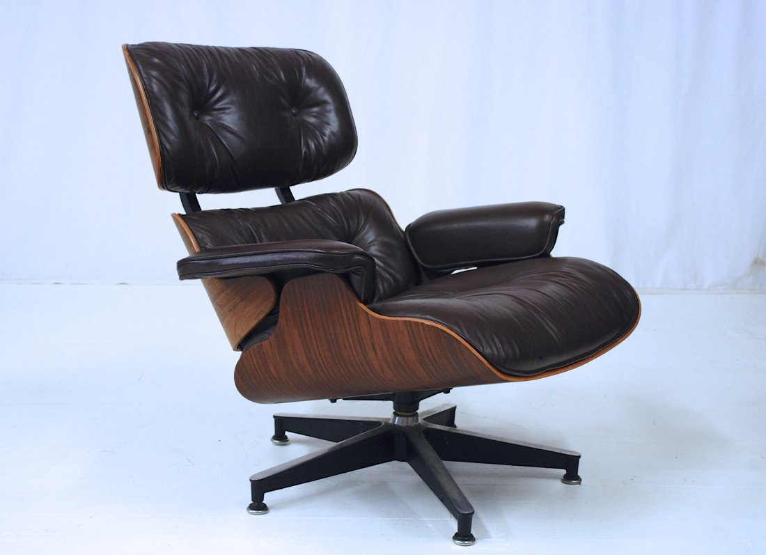 Charles and Ray Eames: 670 Lounge Chair, Herman Miller, 1956/C, 1960. Rosewood, leather, enameled, aluminum and rubber.