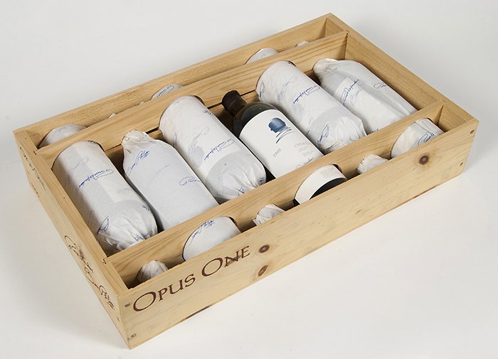 Opus One, 1995: Six bottles, Napa Valley. 5 individually wrapped and shipping crate included. Opus One is the 11th most searched wine.